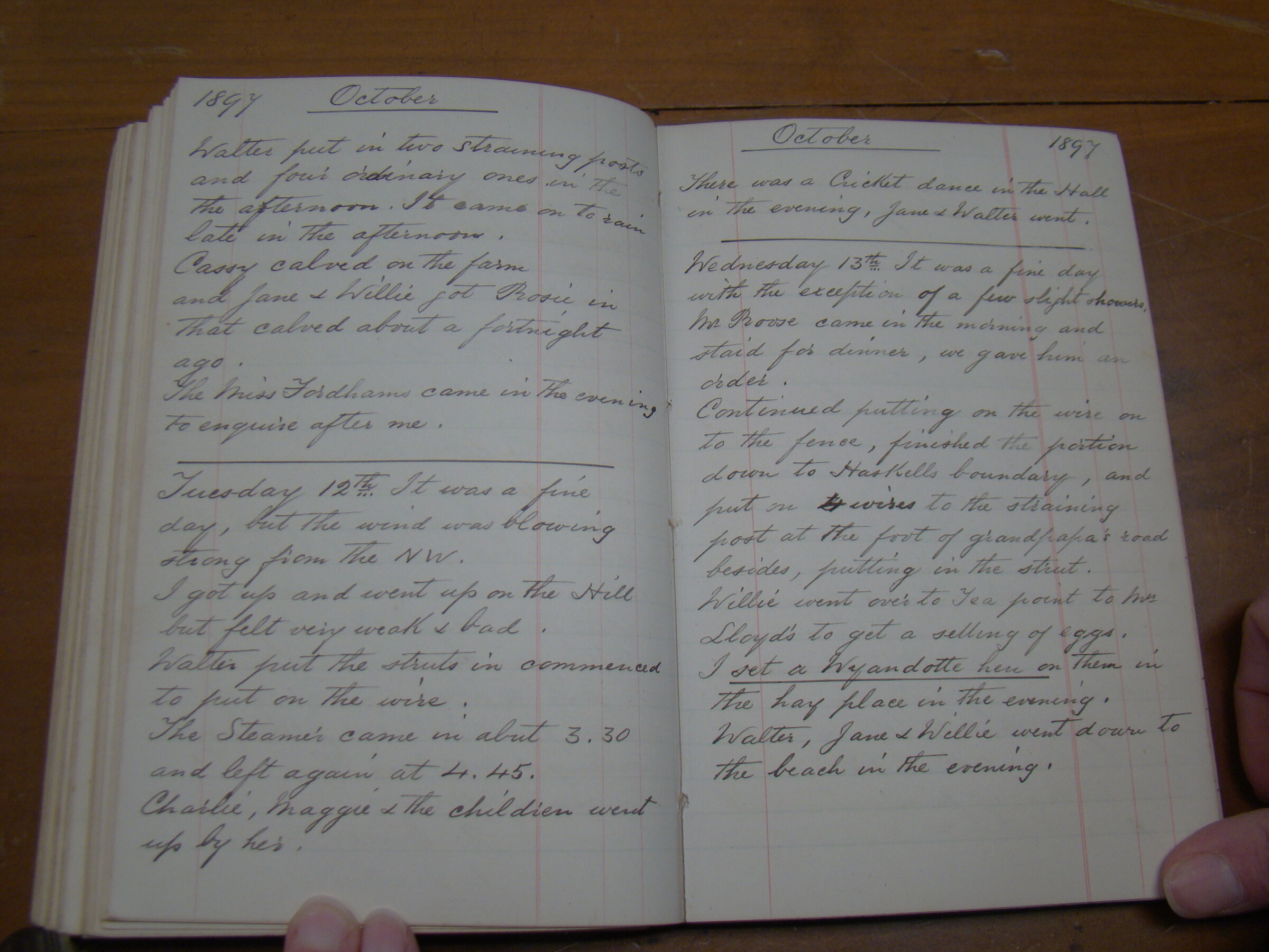 Original CS Clarke diary page