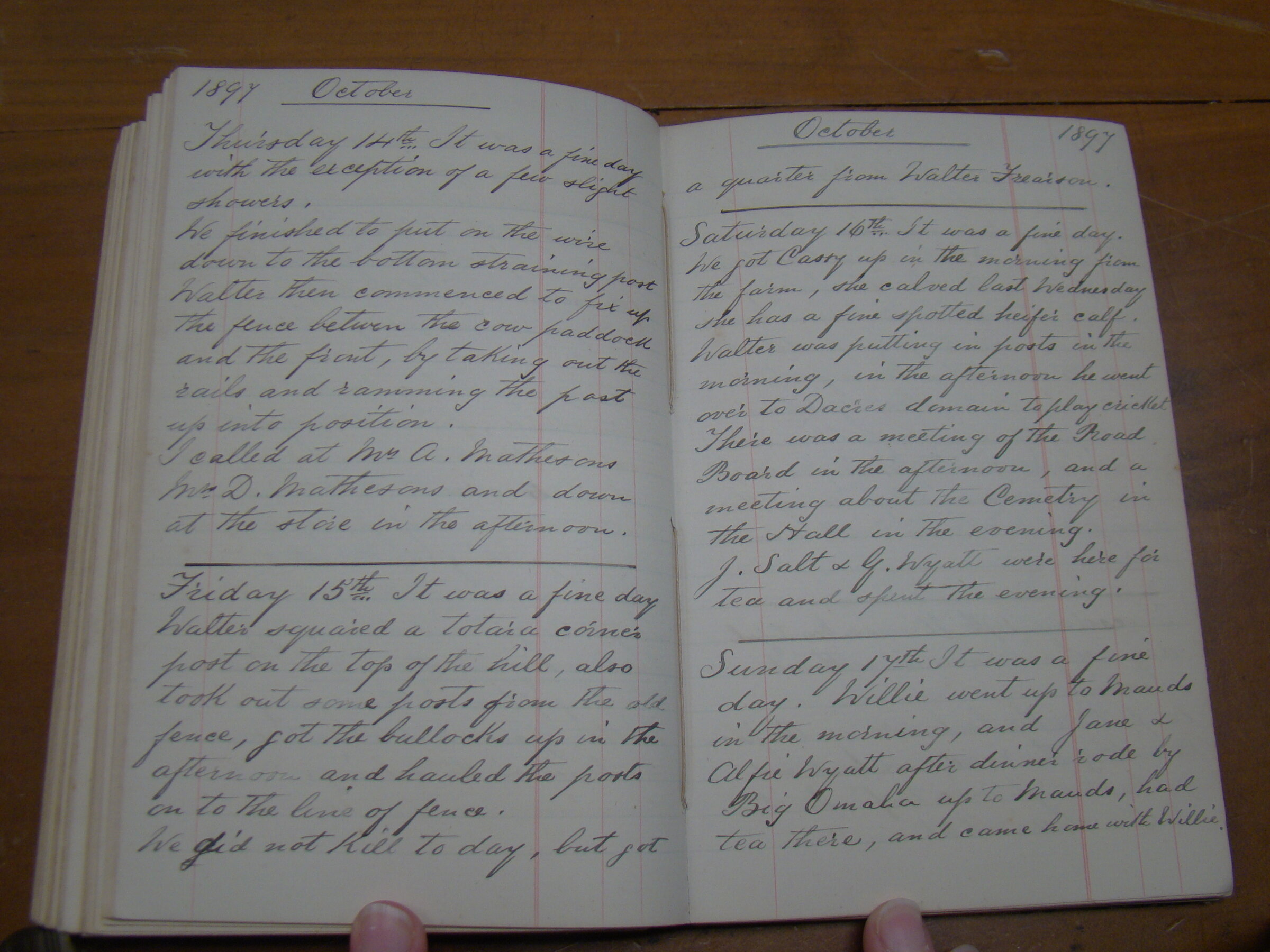 Original CS Clarke diary page