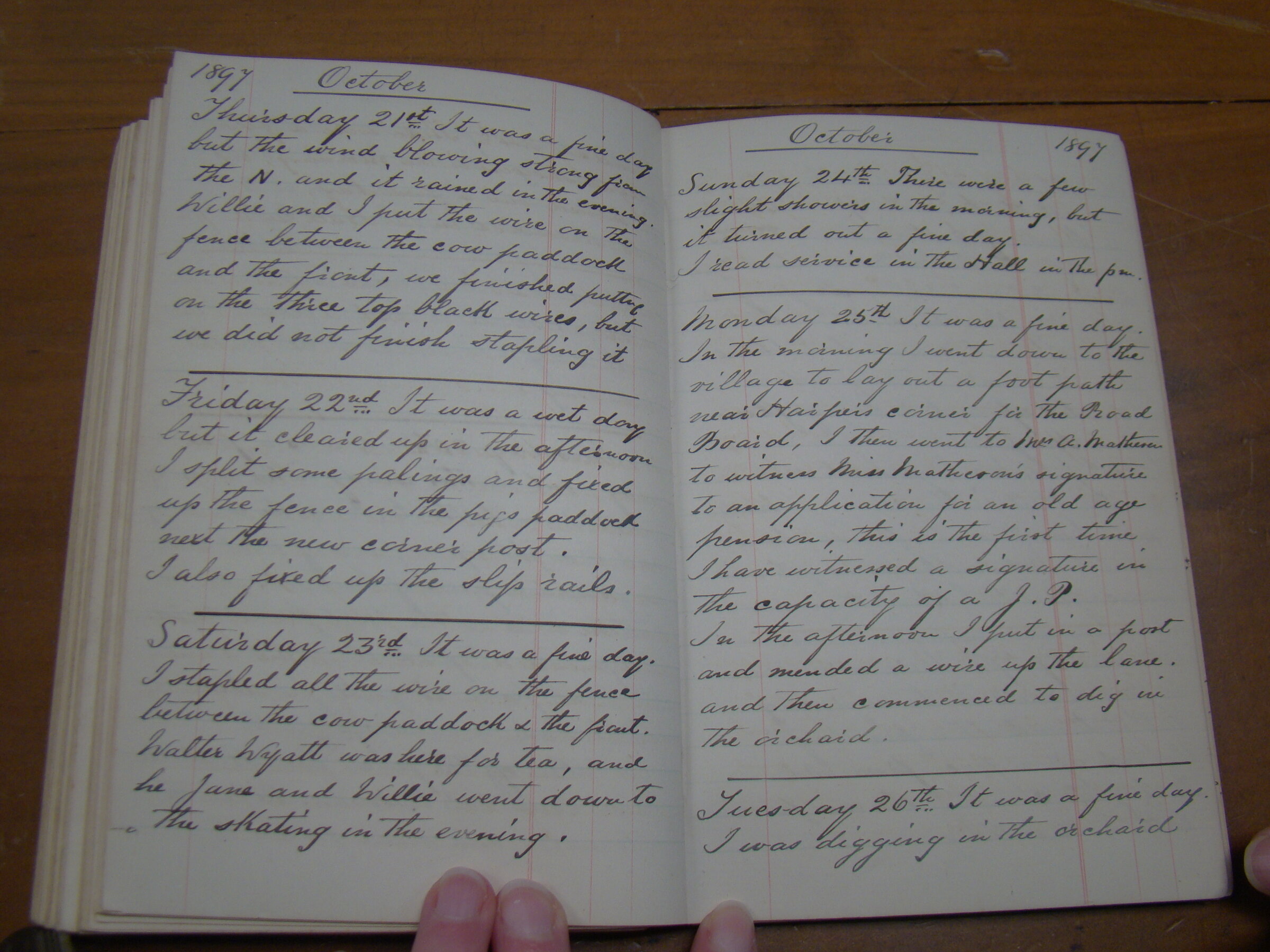 Original CS Clarke diary page