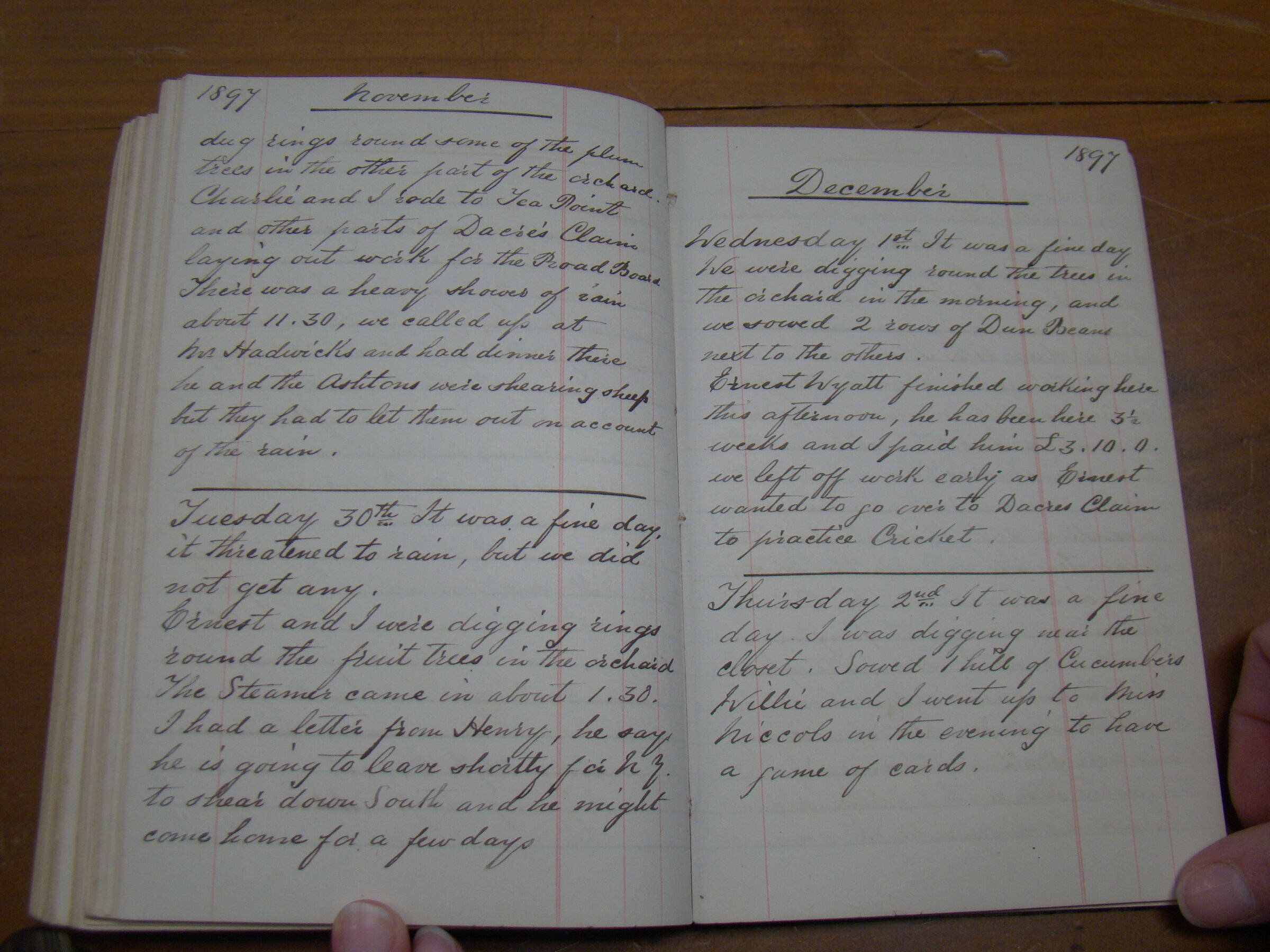 Original CS Clarke diary page
