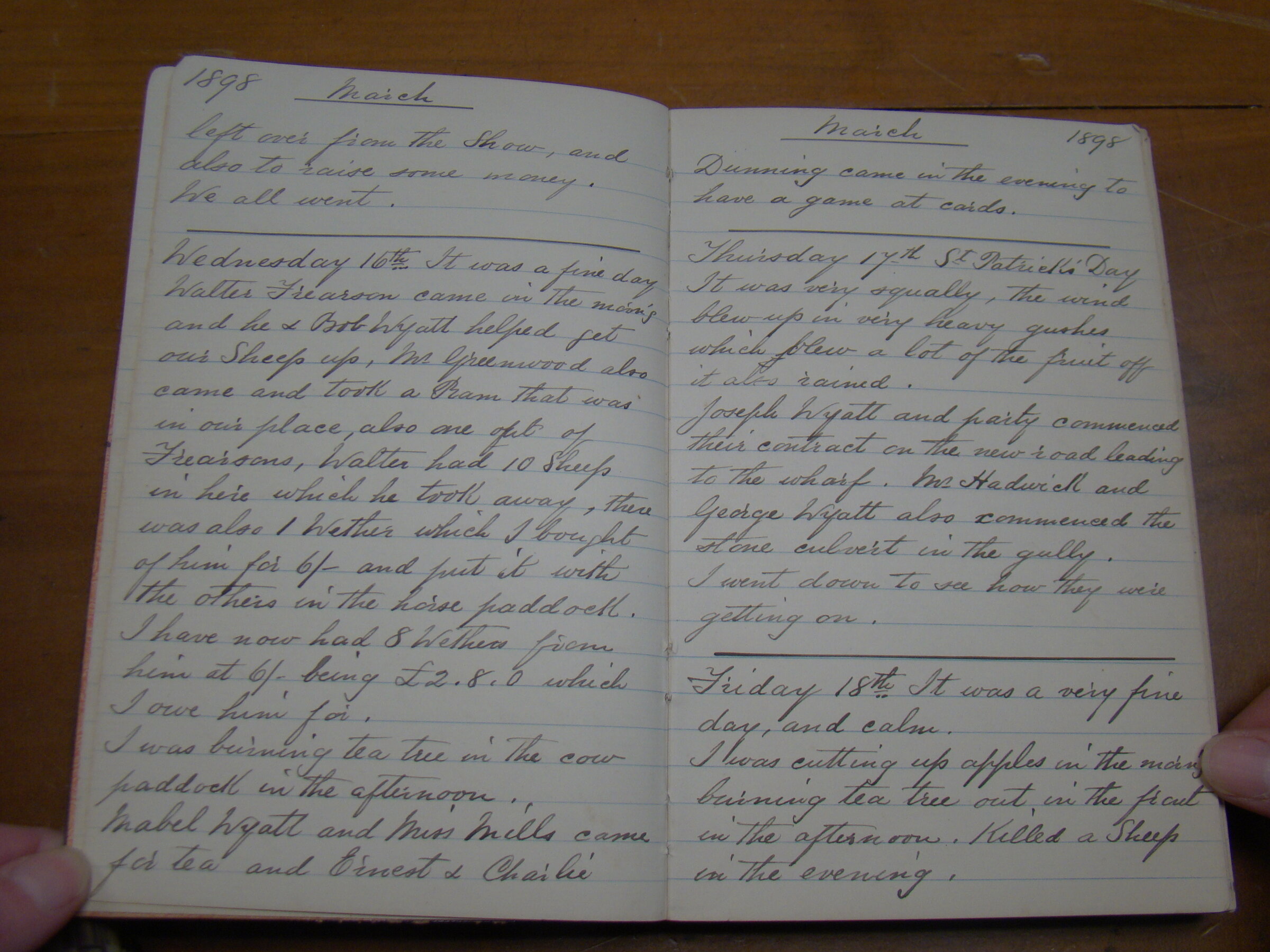 Original CS Clarke diary page