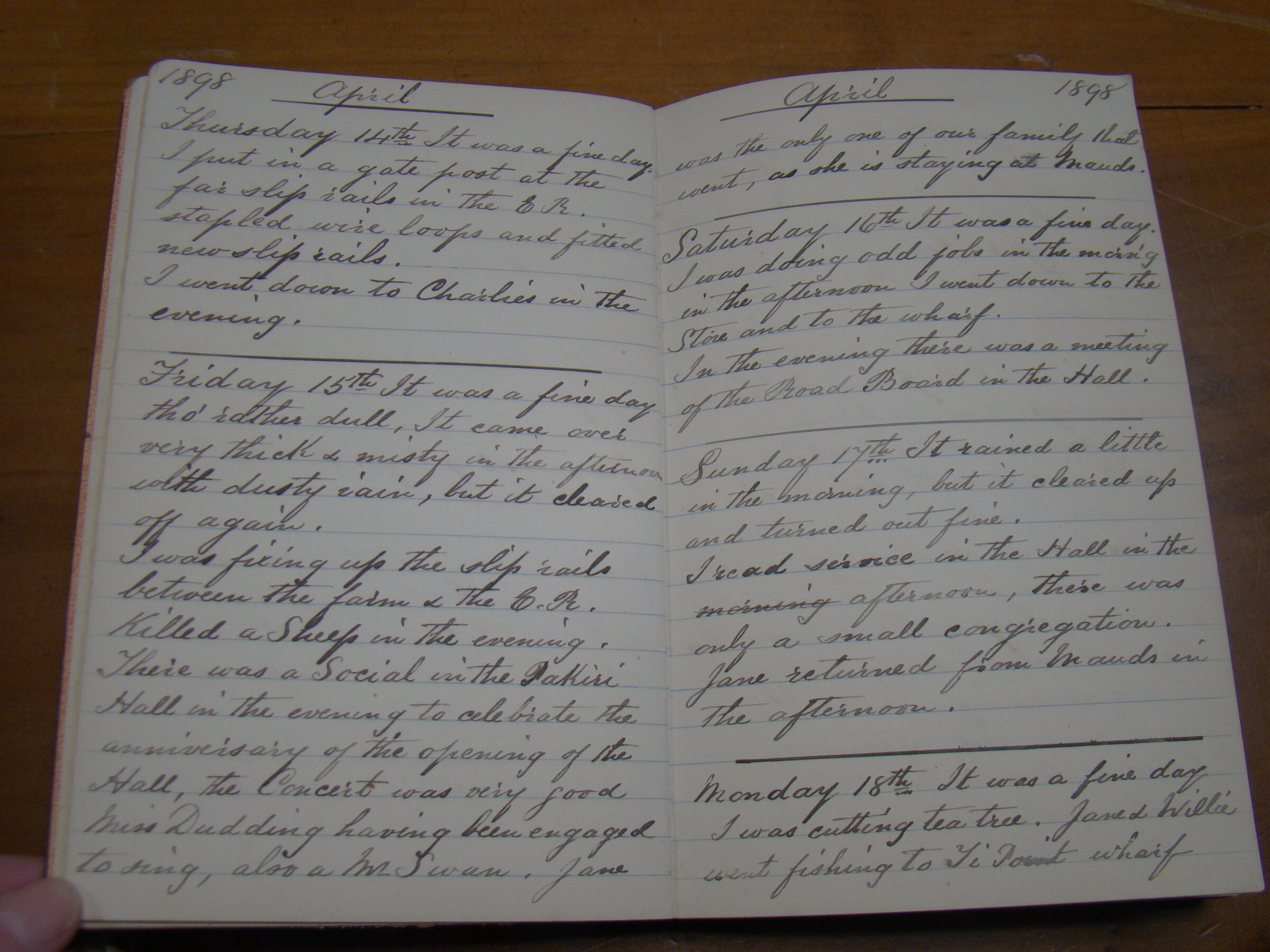 Original CS Clarke diary page