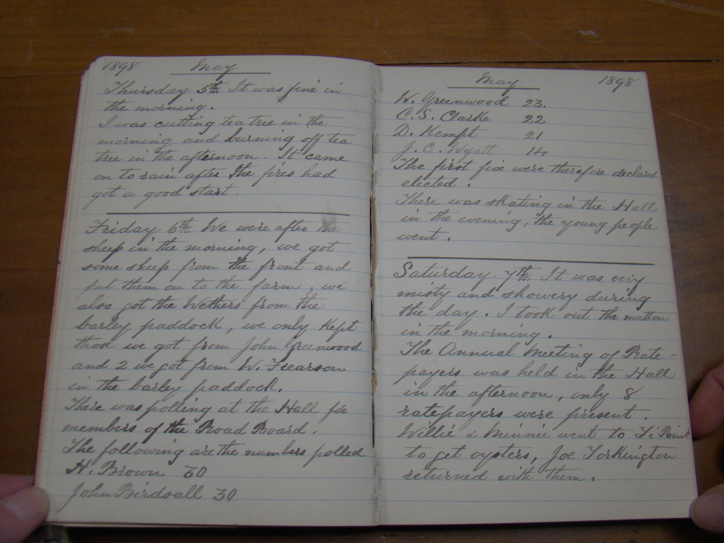 Original CS Clarke diary page