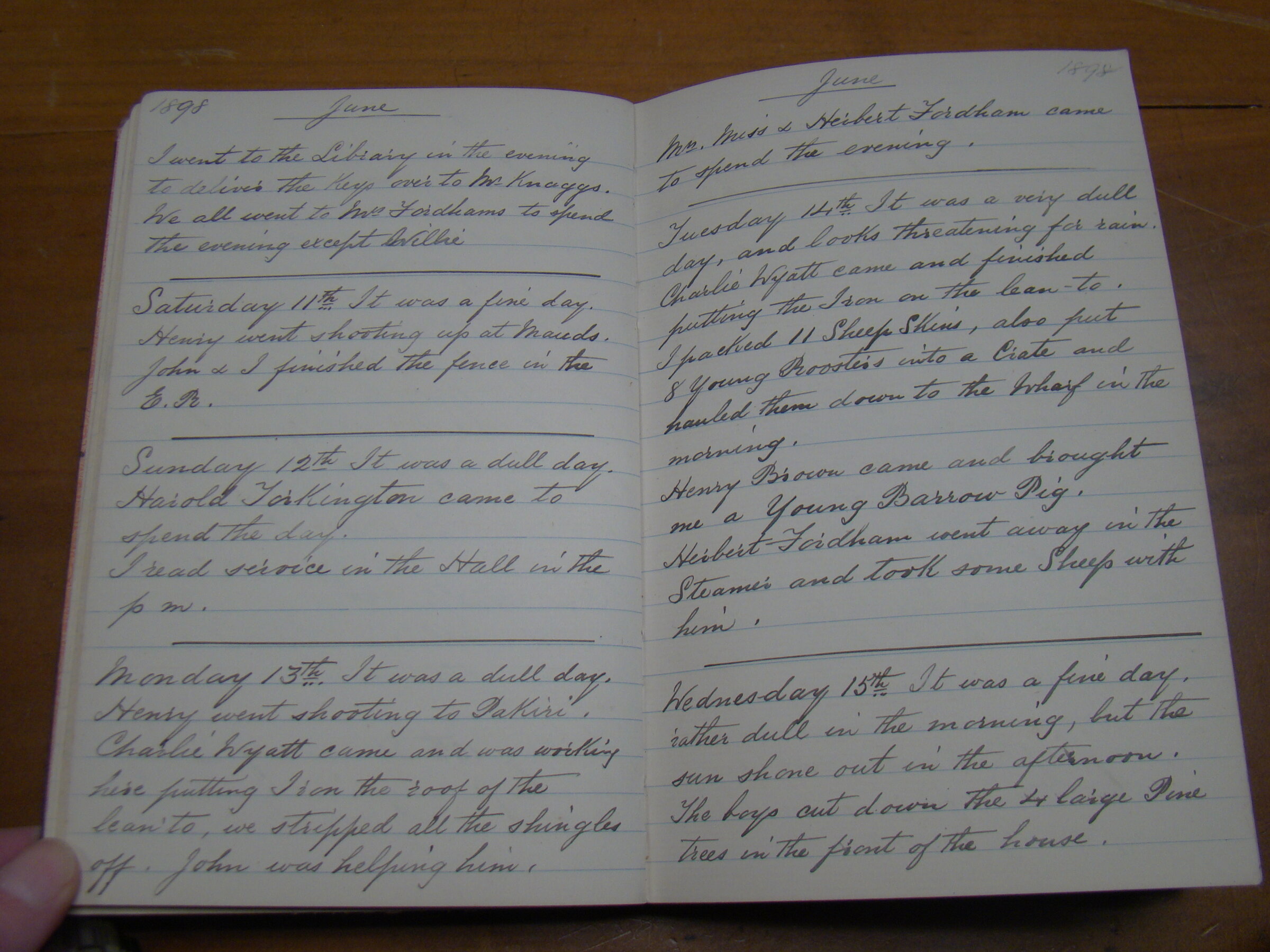 Original CS Clarke diary page