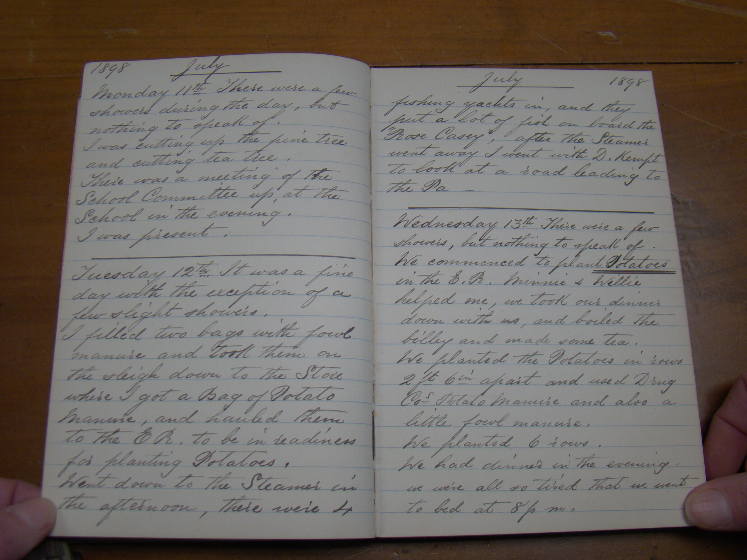 Original CS Clarke diary page