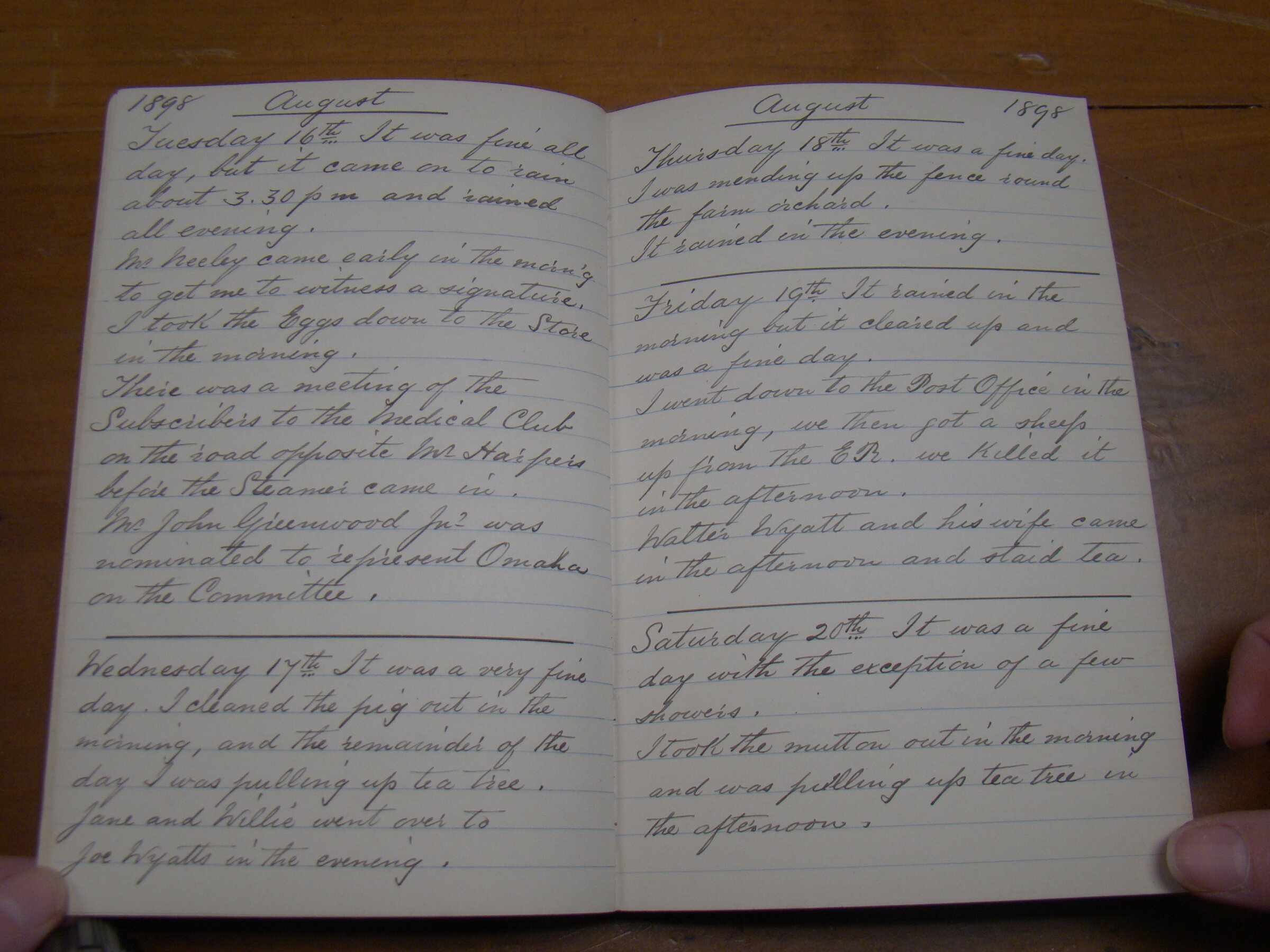 Original CS Clarke diary page