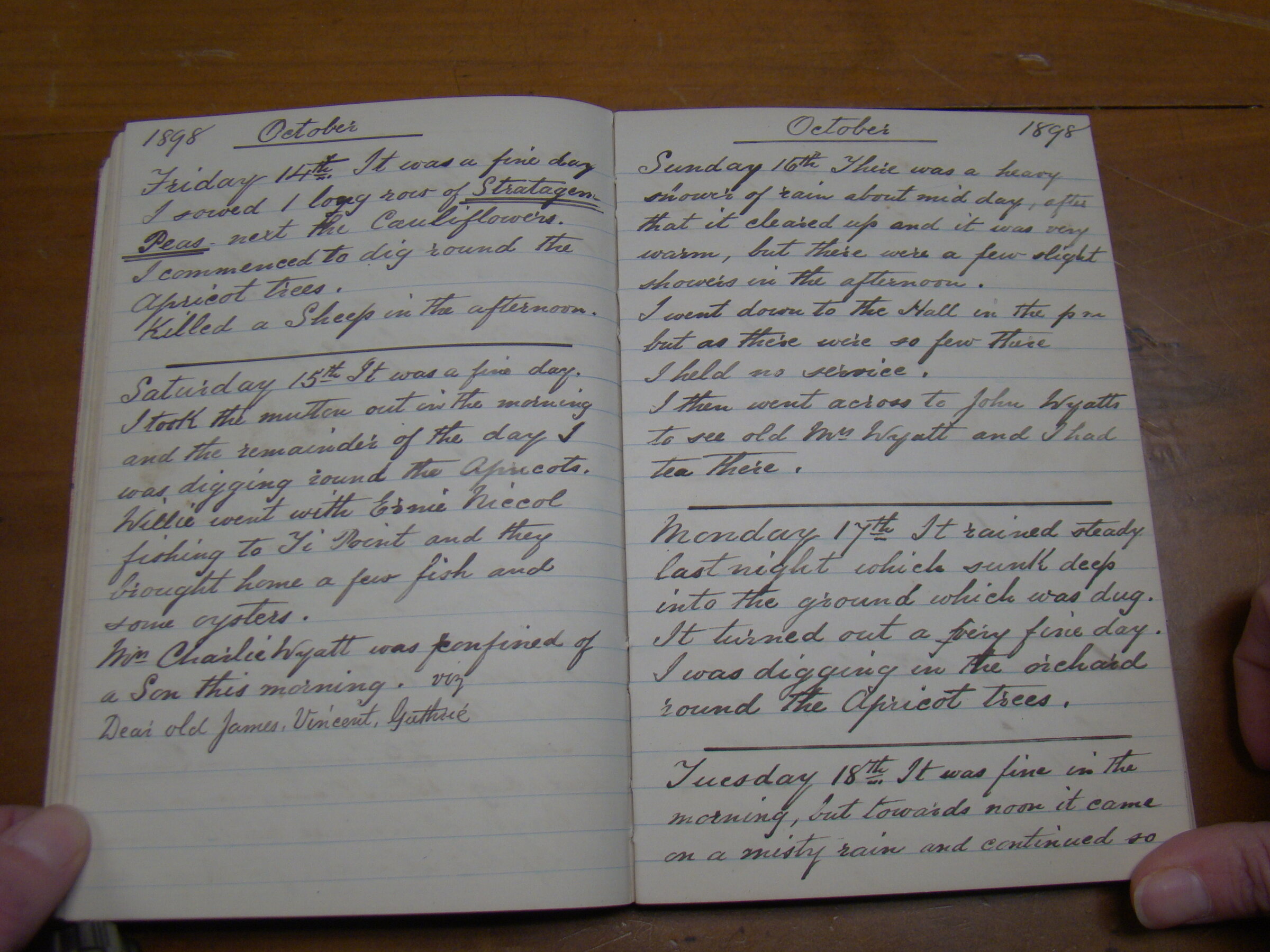 Original CS Clarke diary page