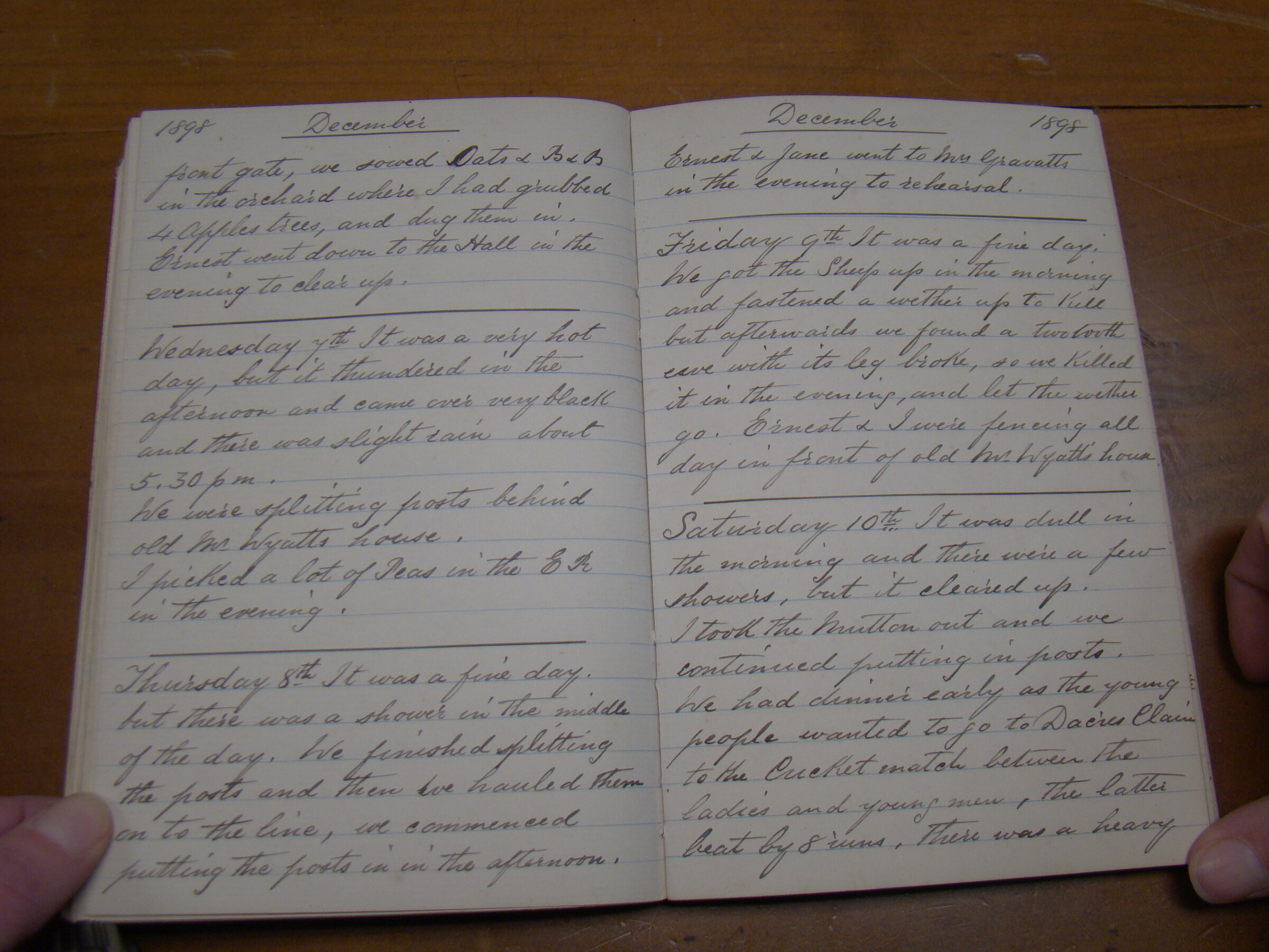 Original CS Clarke diary page