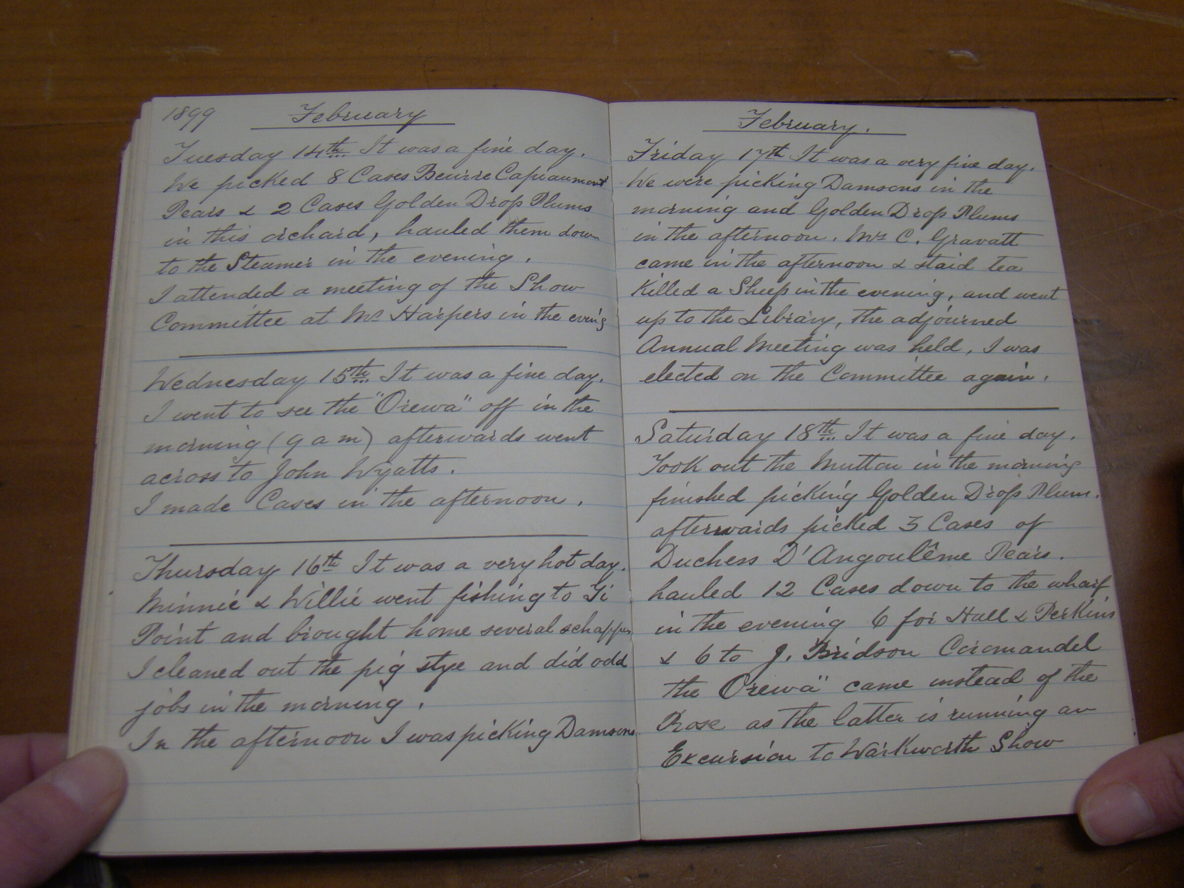 Original CS Clarke diary page