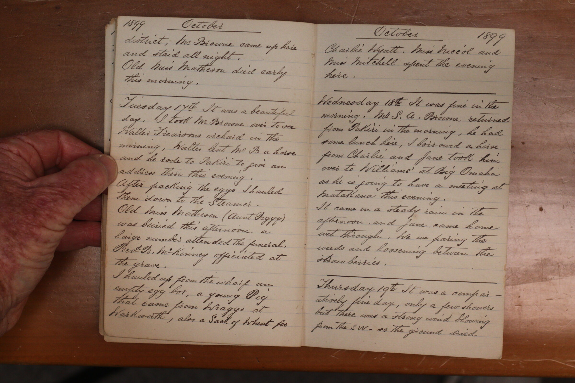 Original CS Clarke diary page