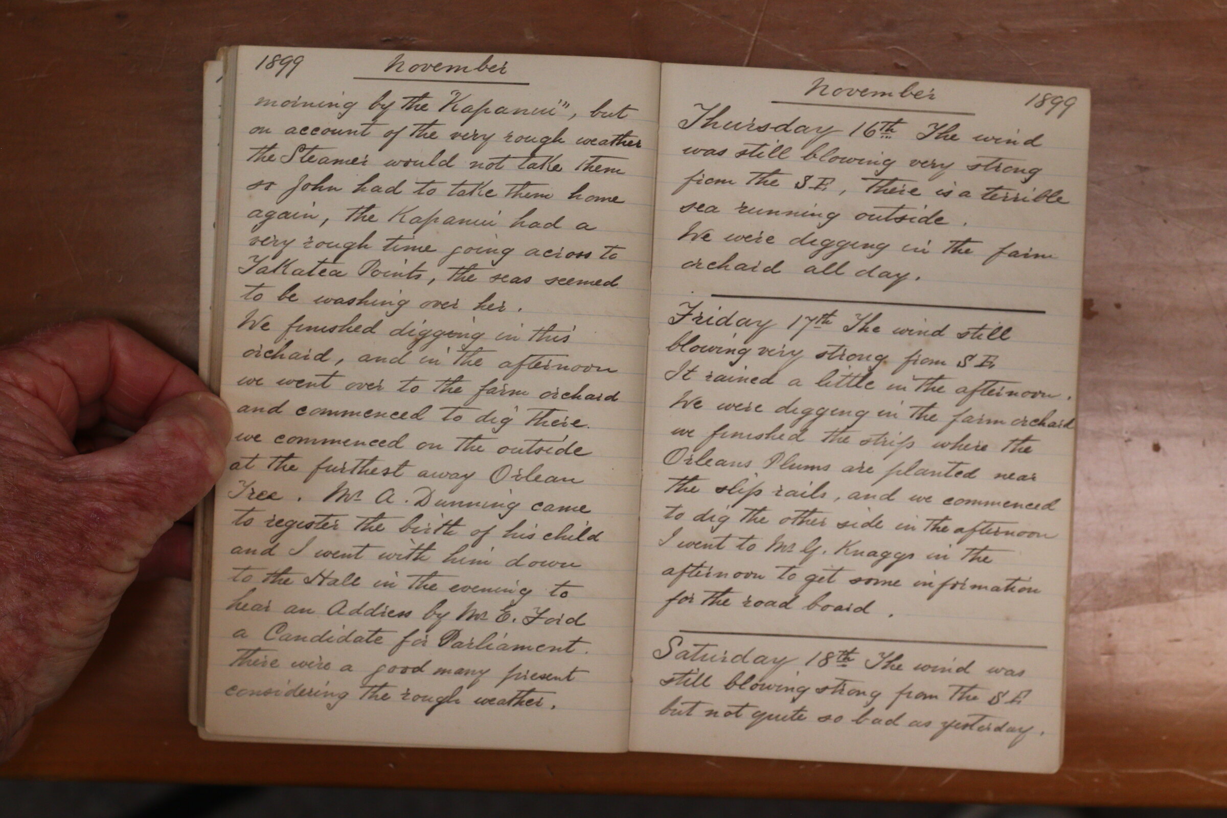 Original CS Clarke diary page