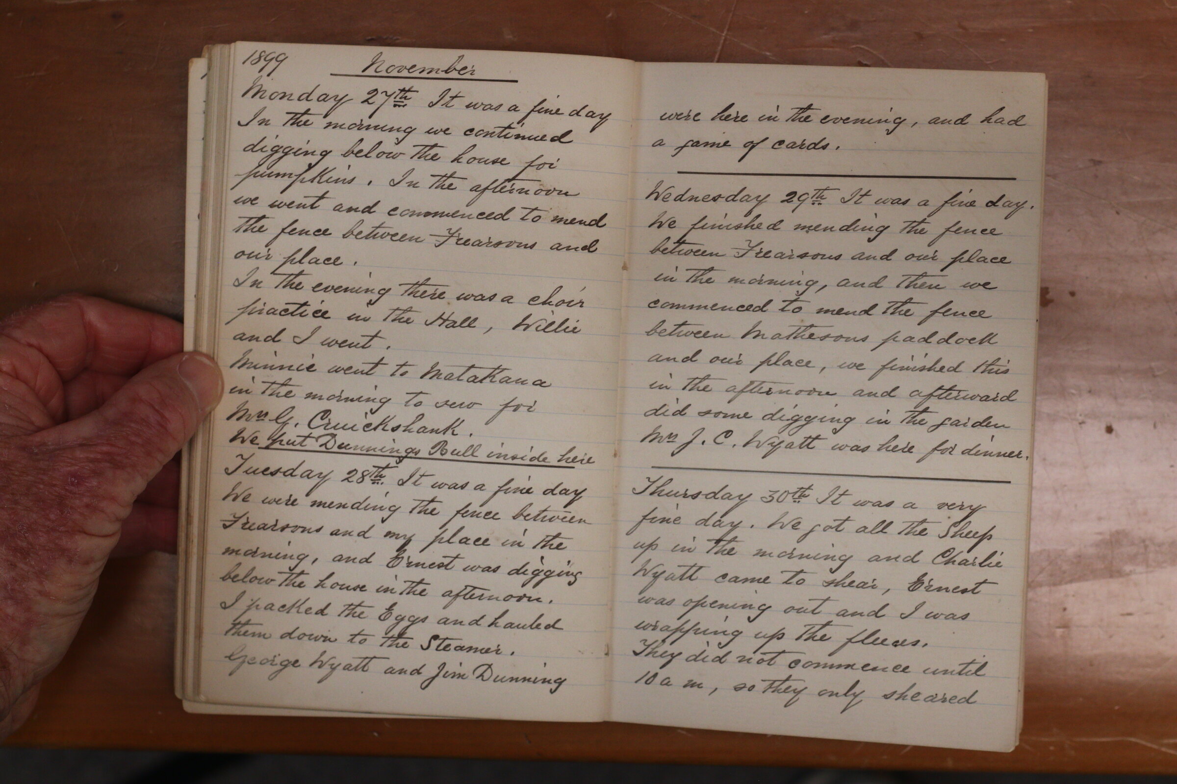Original CS Clarke diary page