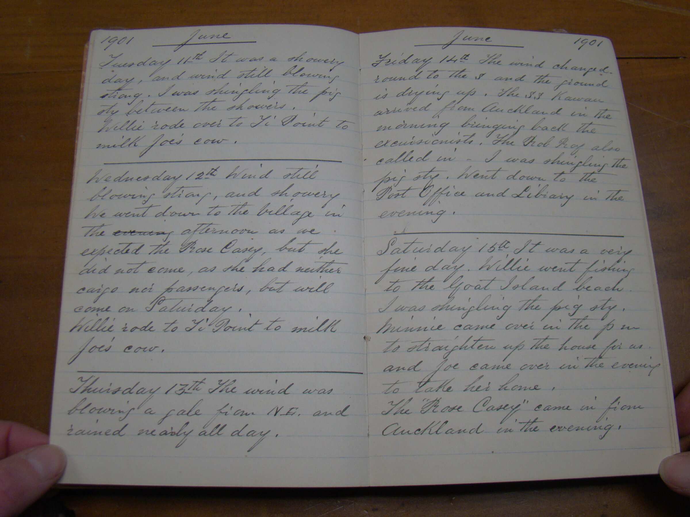 Original CS Clarke diary page