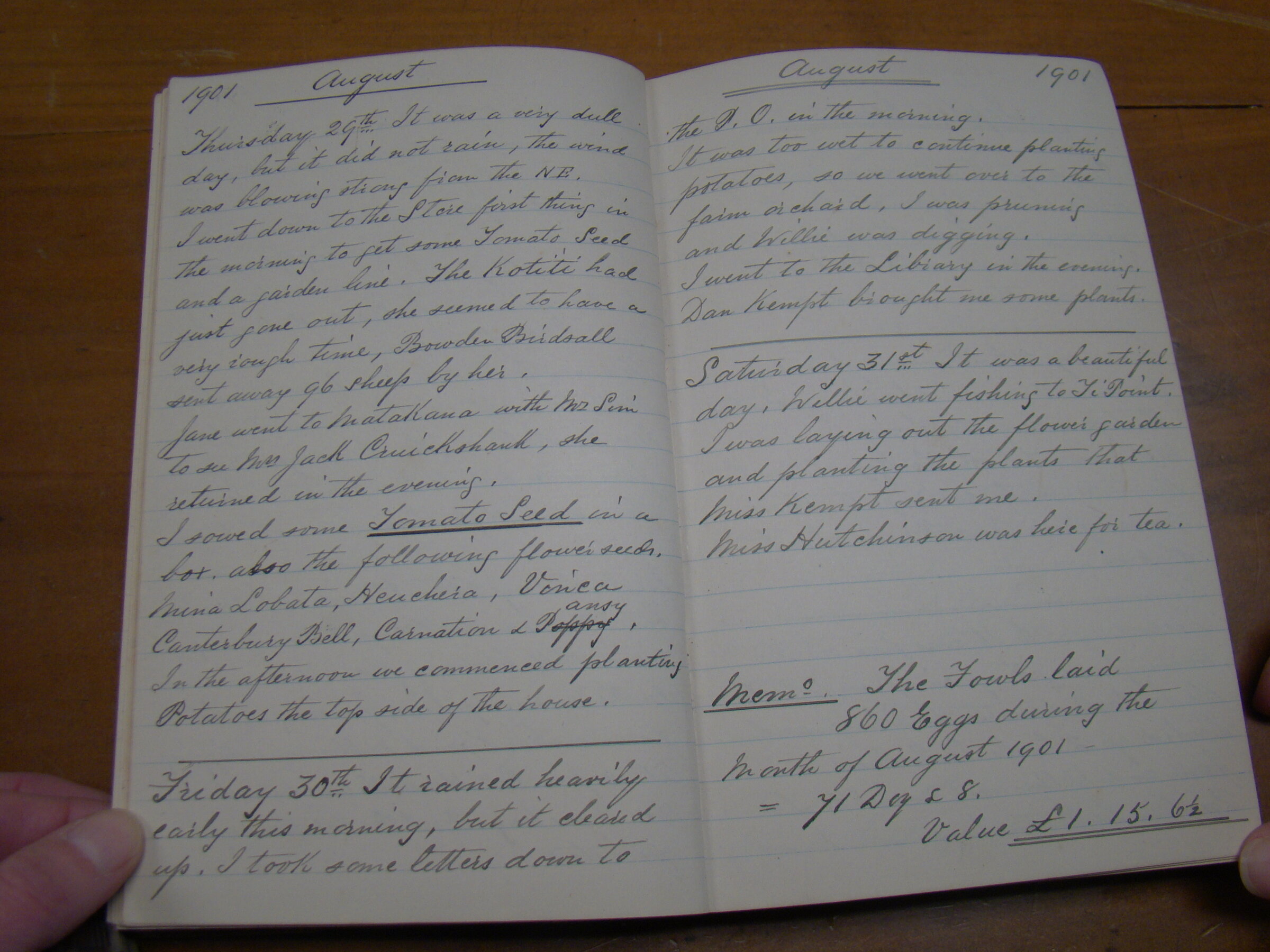 Original CS Clarke diary page