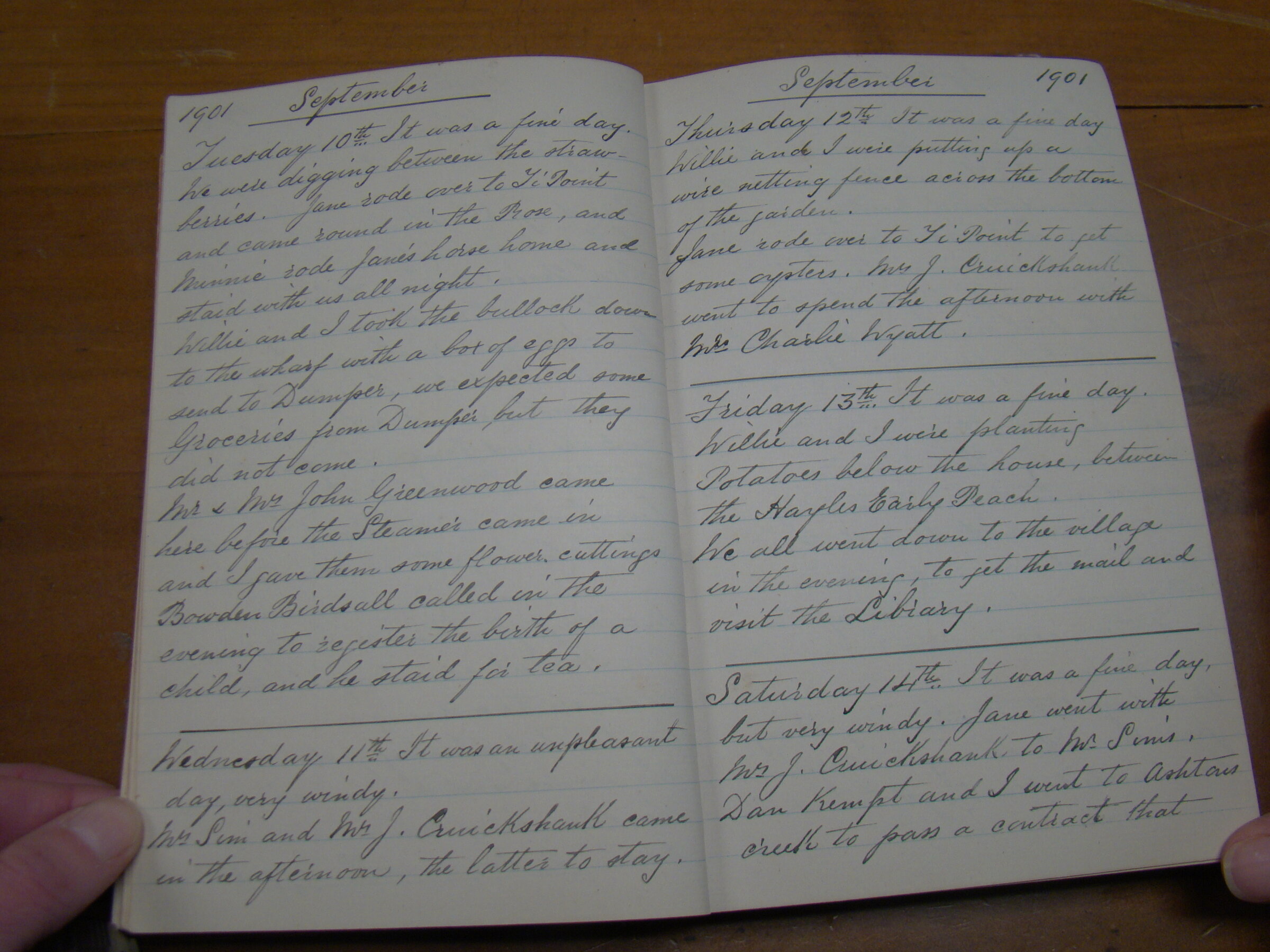 Original CS Clarke diary page