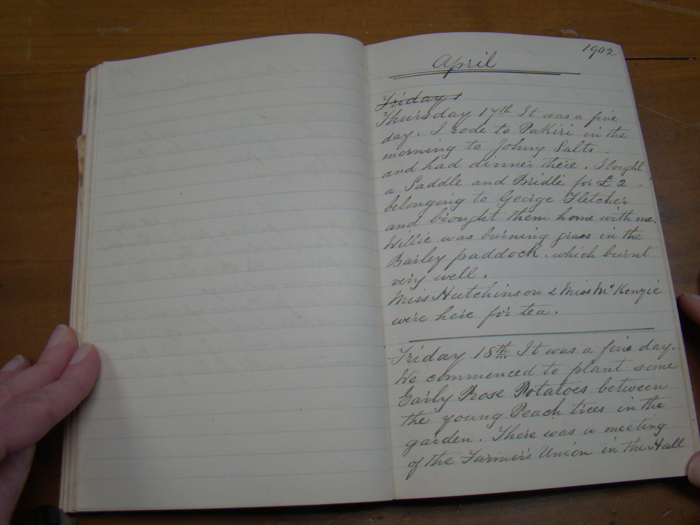 Original CS Clarke diary page