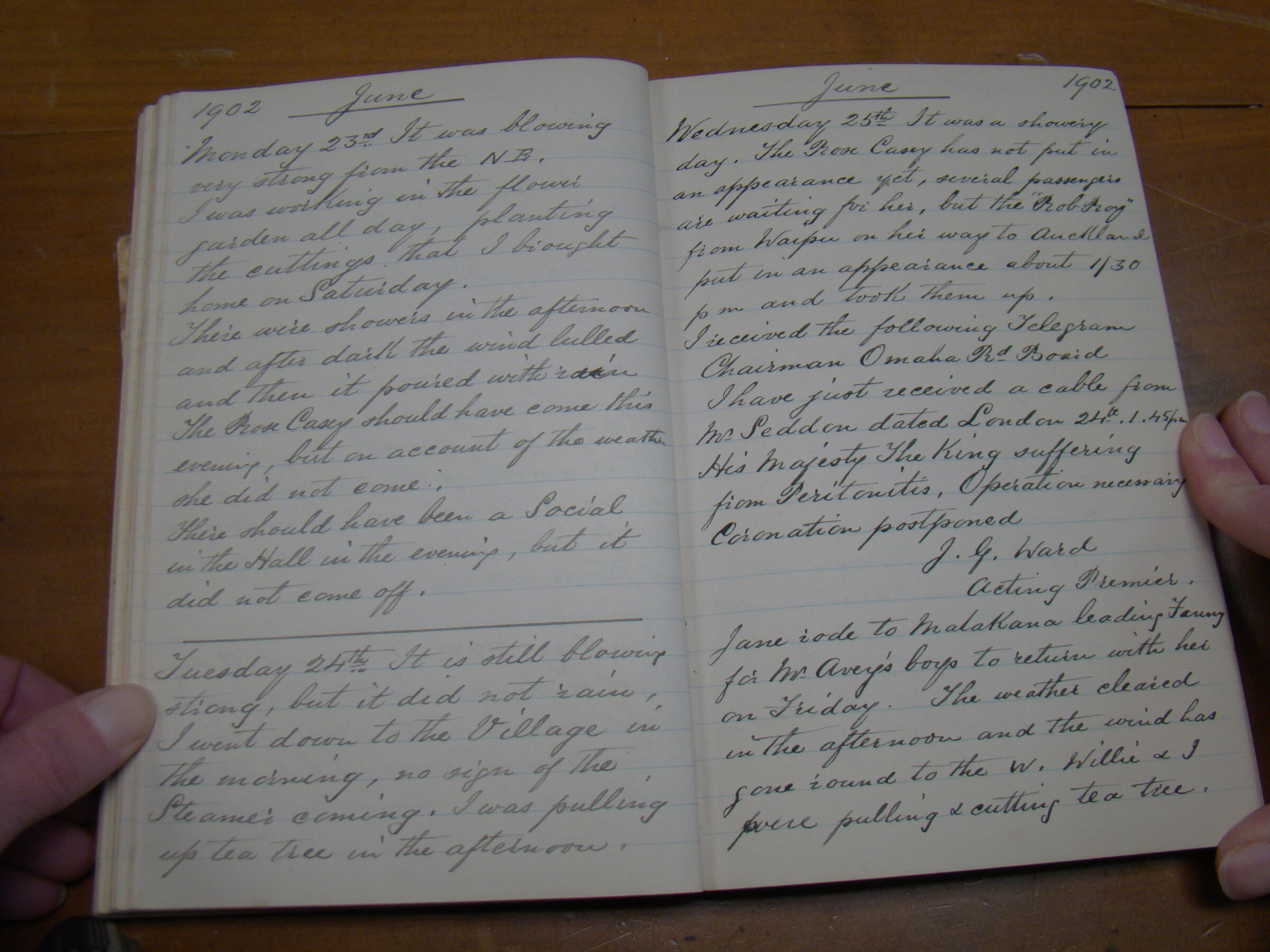 Original CS Clarke diary page