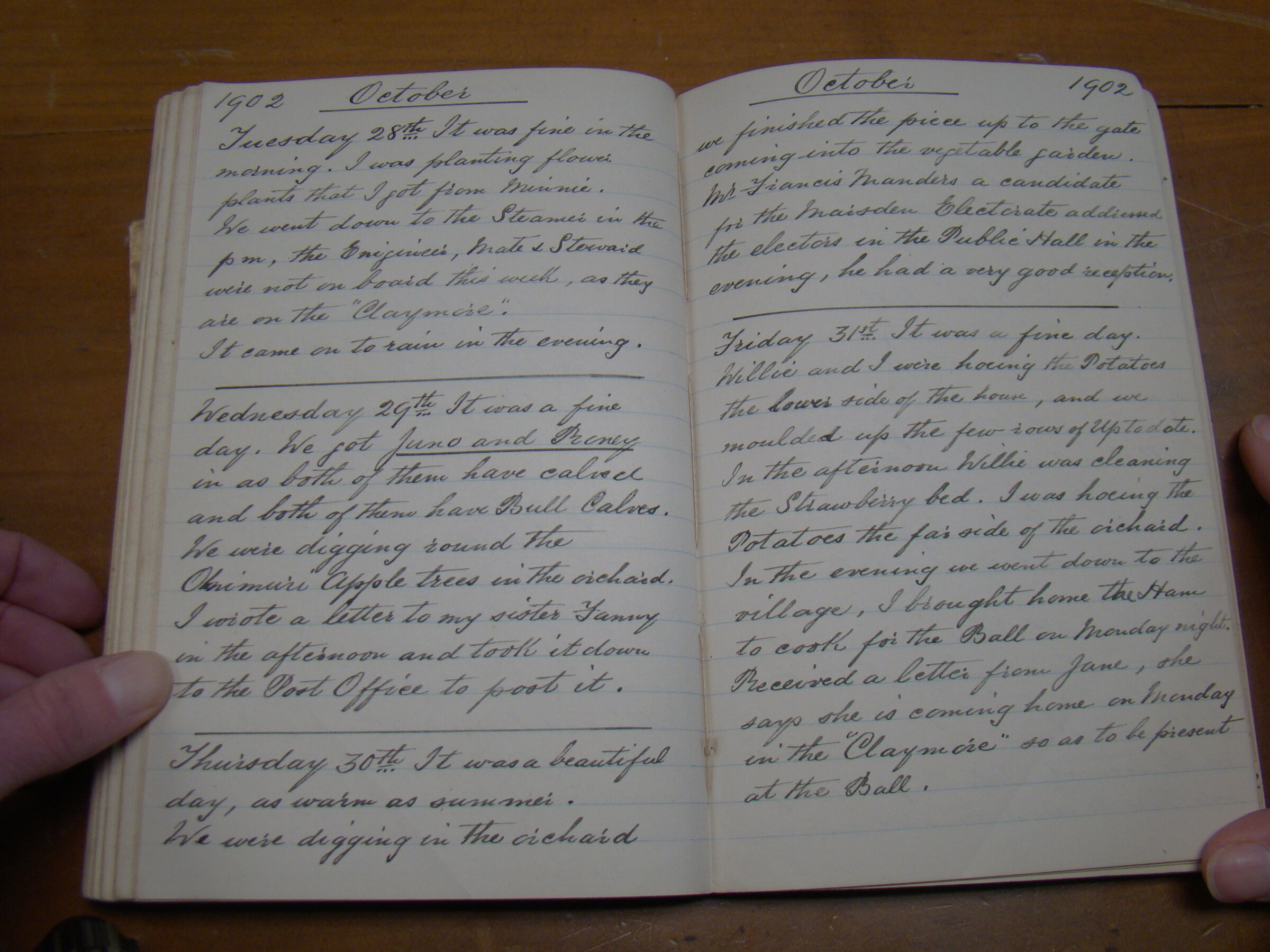 Original CS Clarke diary page