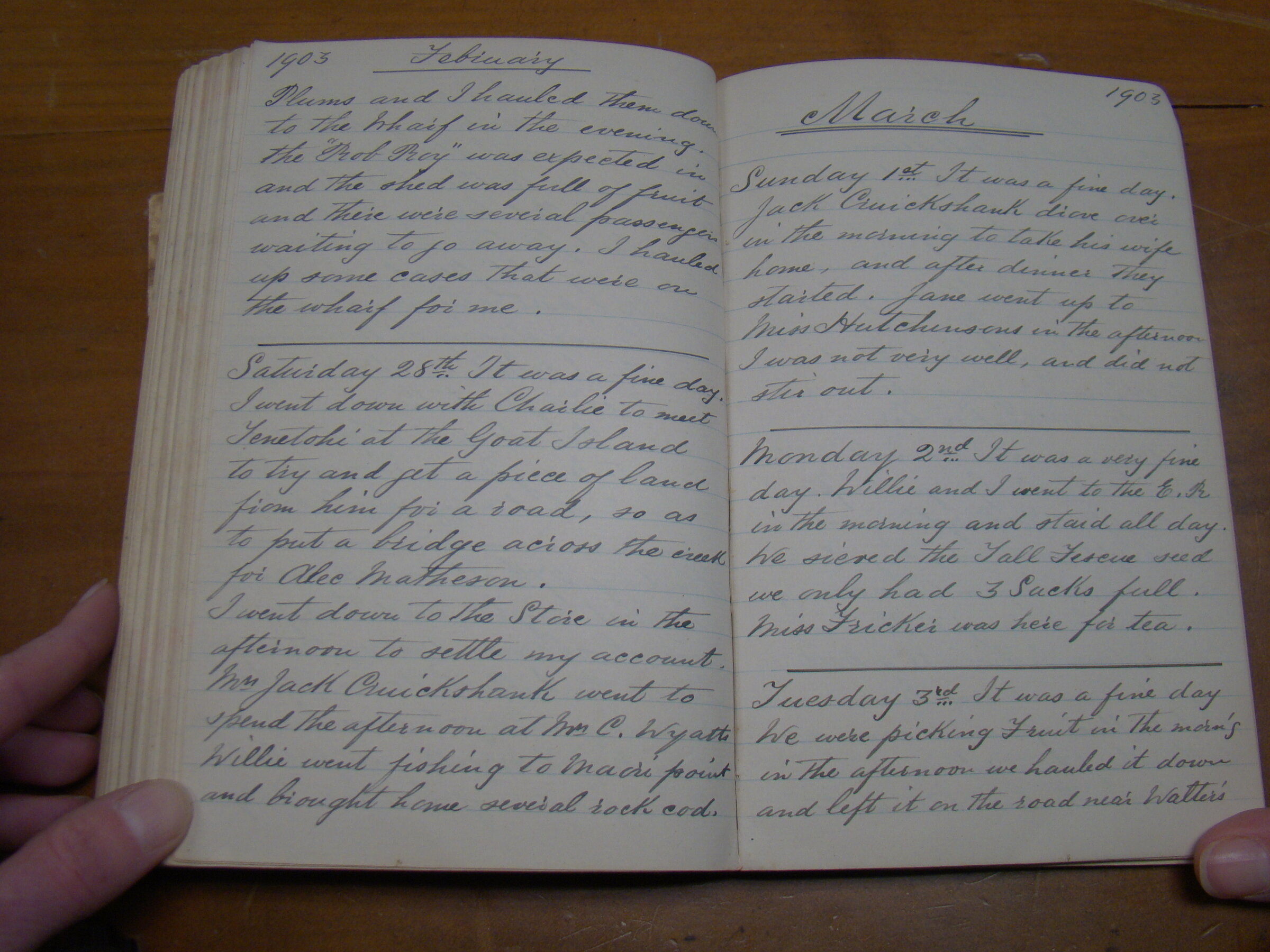 Original CS Clarke diary page