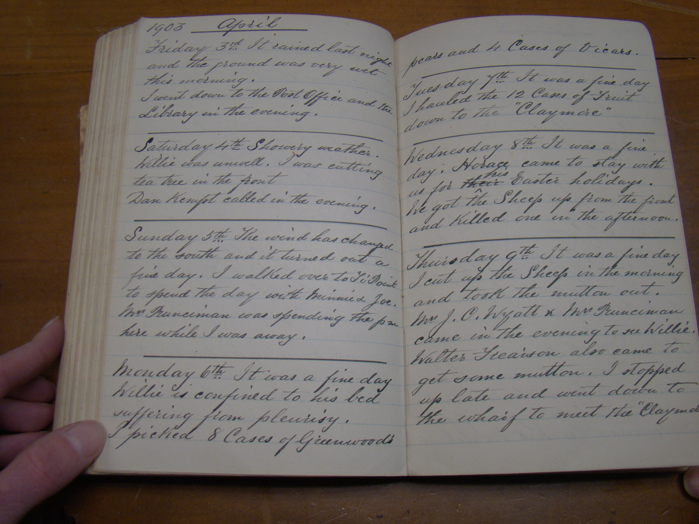 Original CS Clarke diary page
