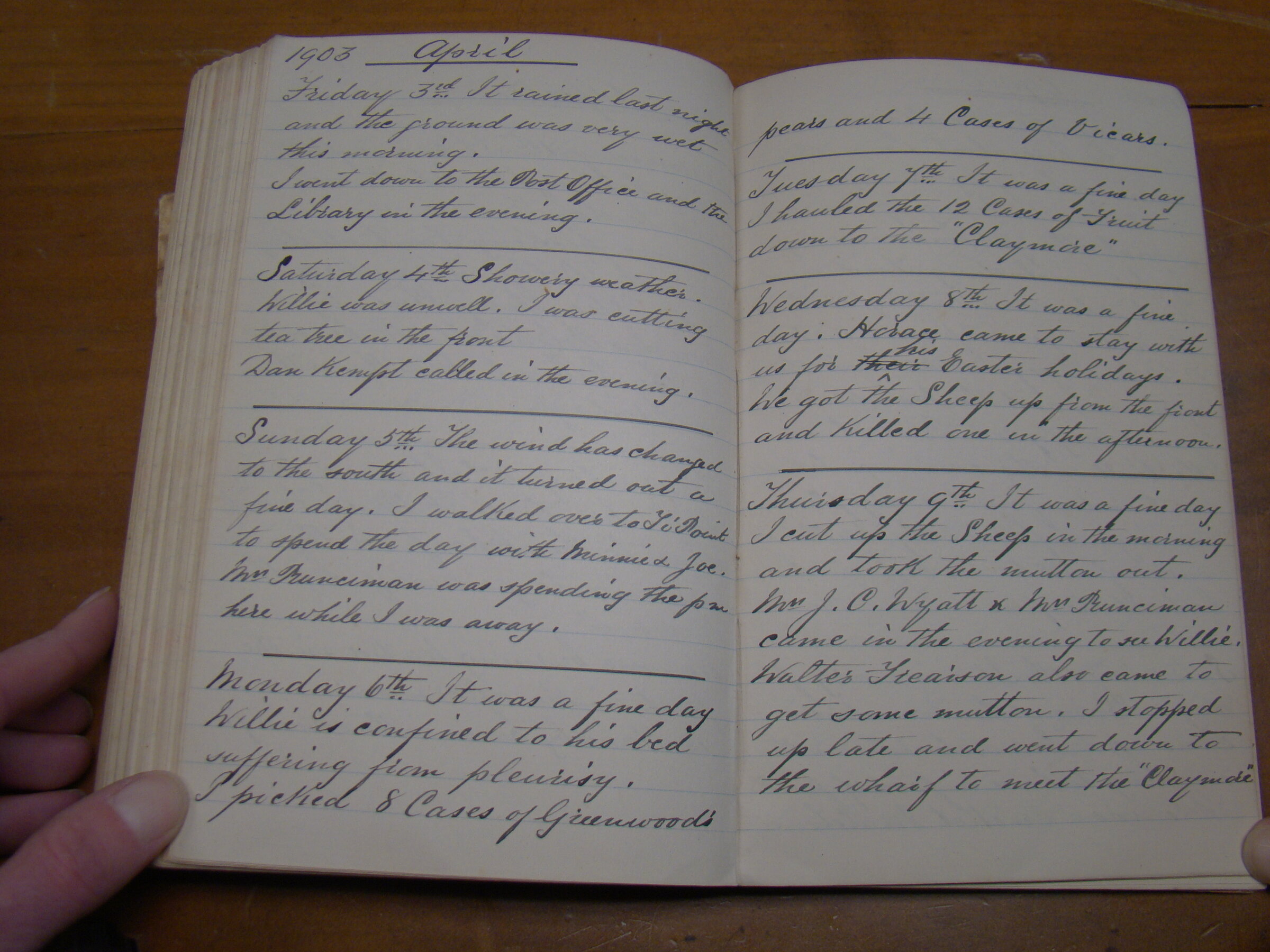 Original CS Clarke diary page