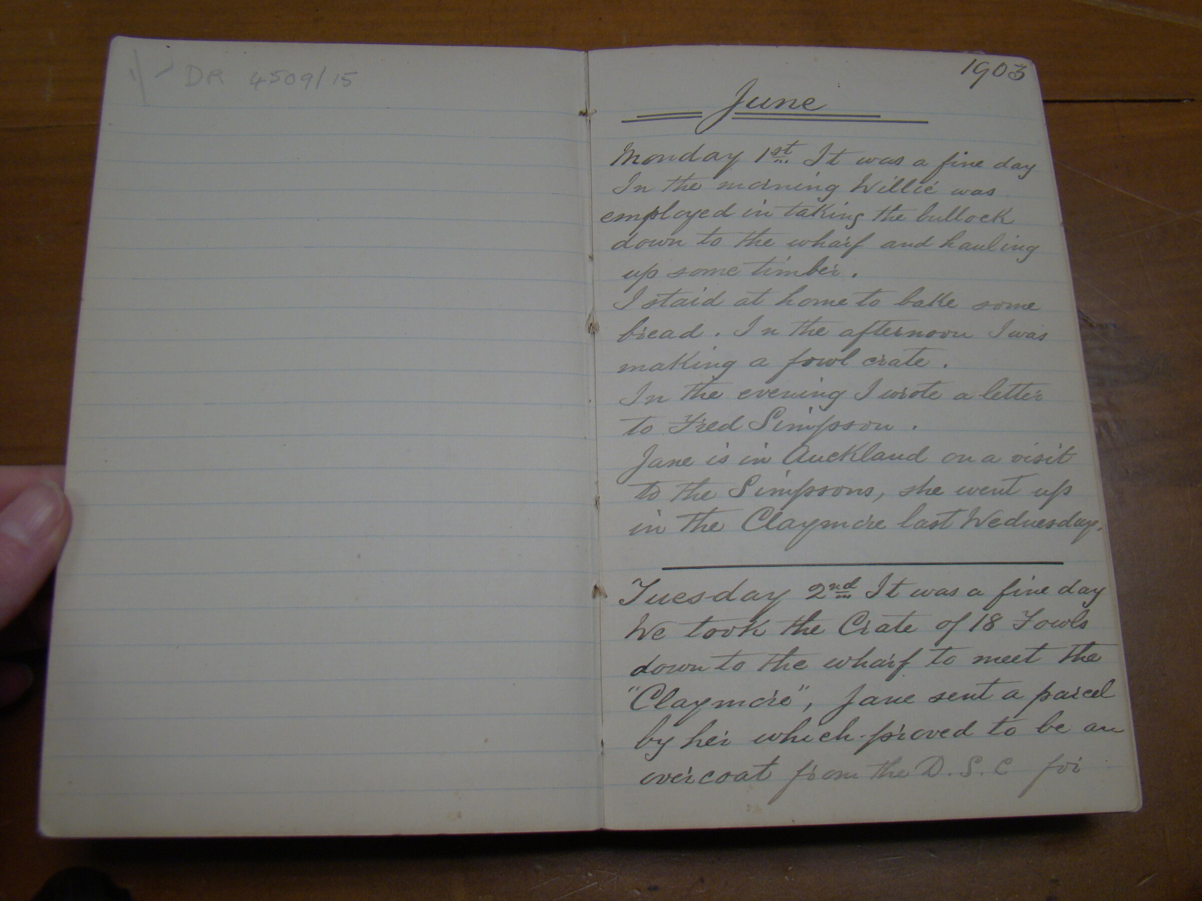 Original CS Clarke diary page