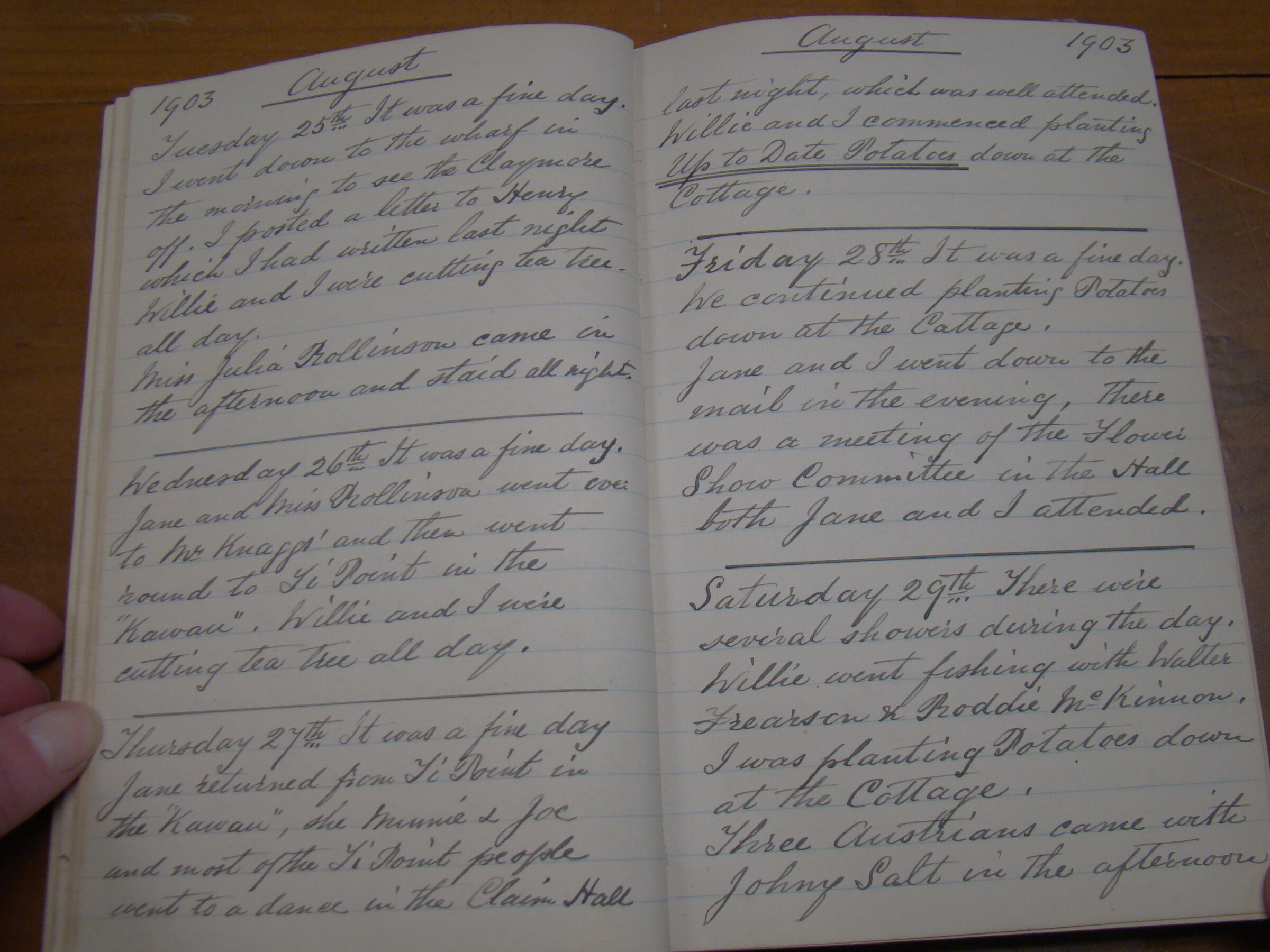 Original CS Clarke diary page