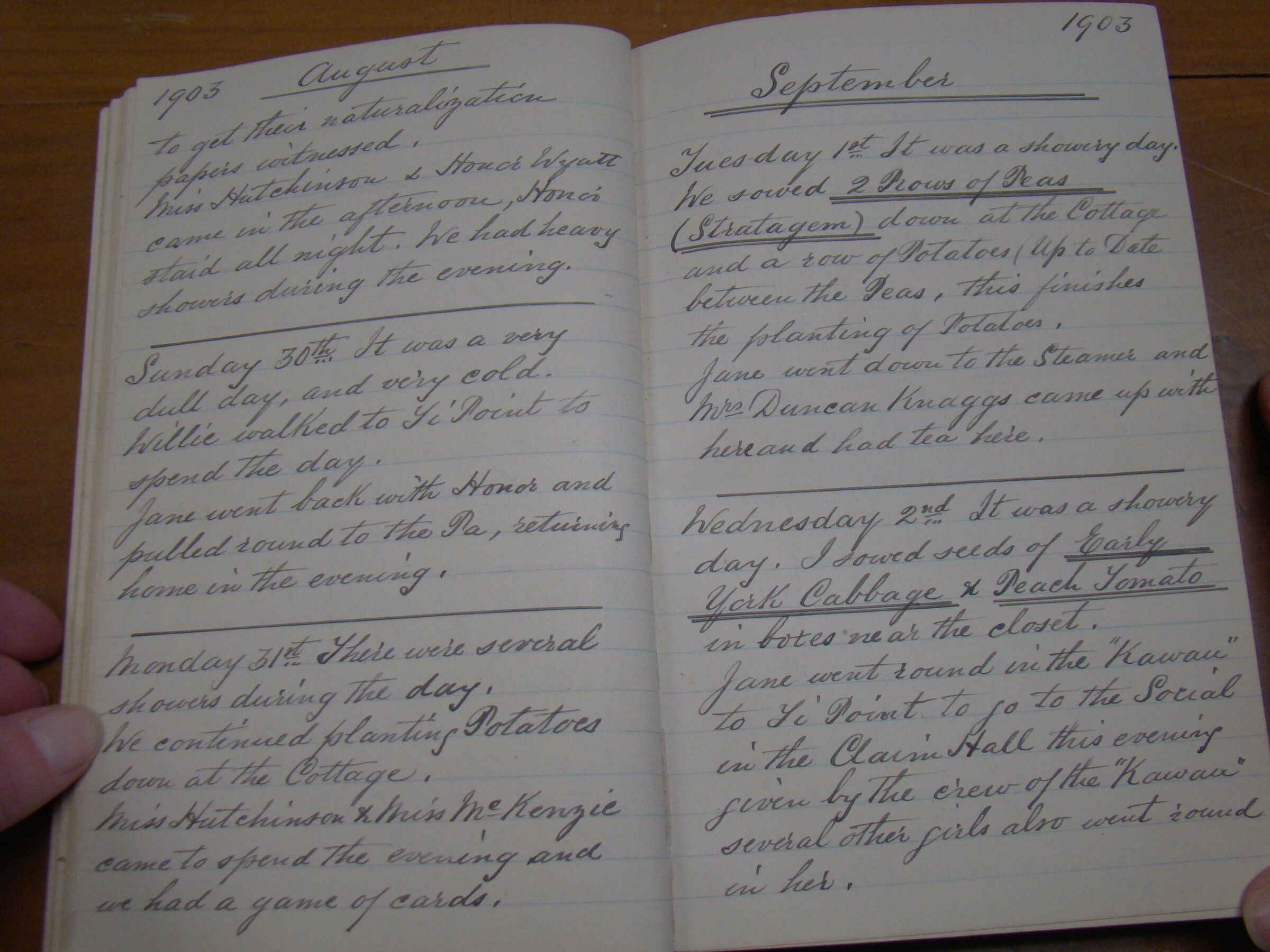 Original CS Clarke diary page
