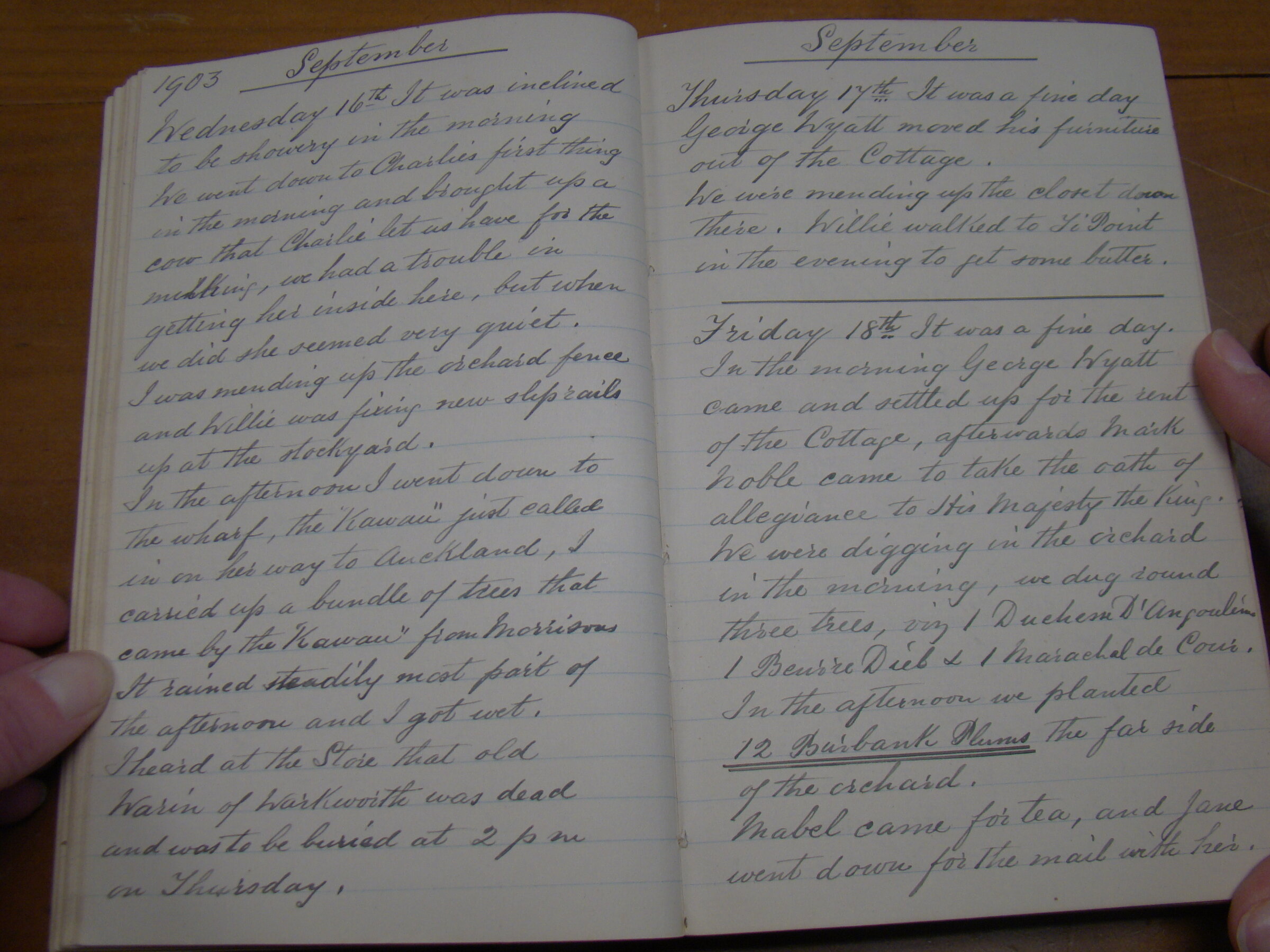 Original CS Clarke diary page