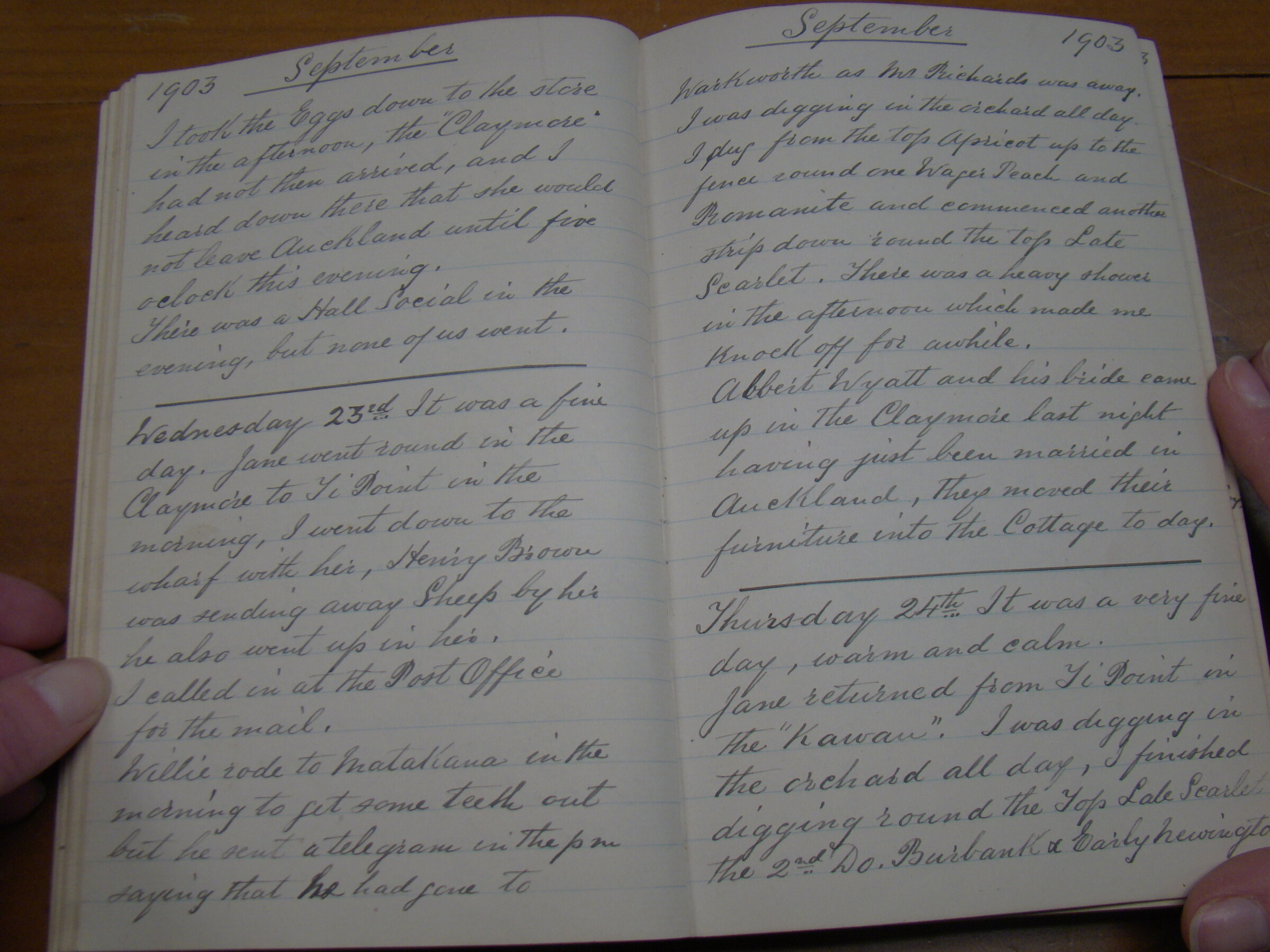 Original CS Clarke diary page