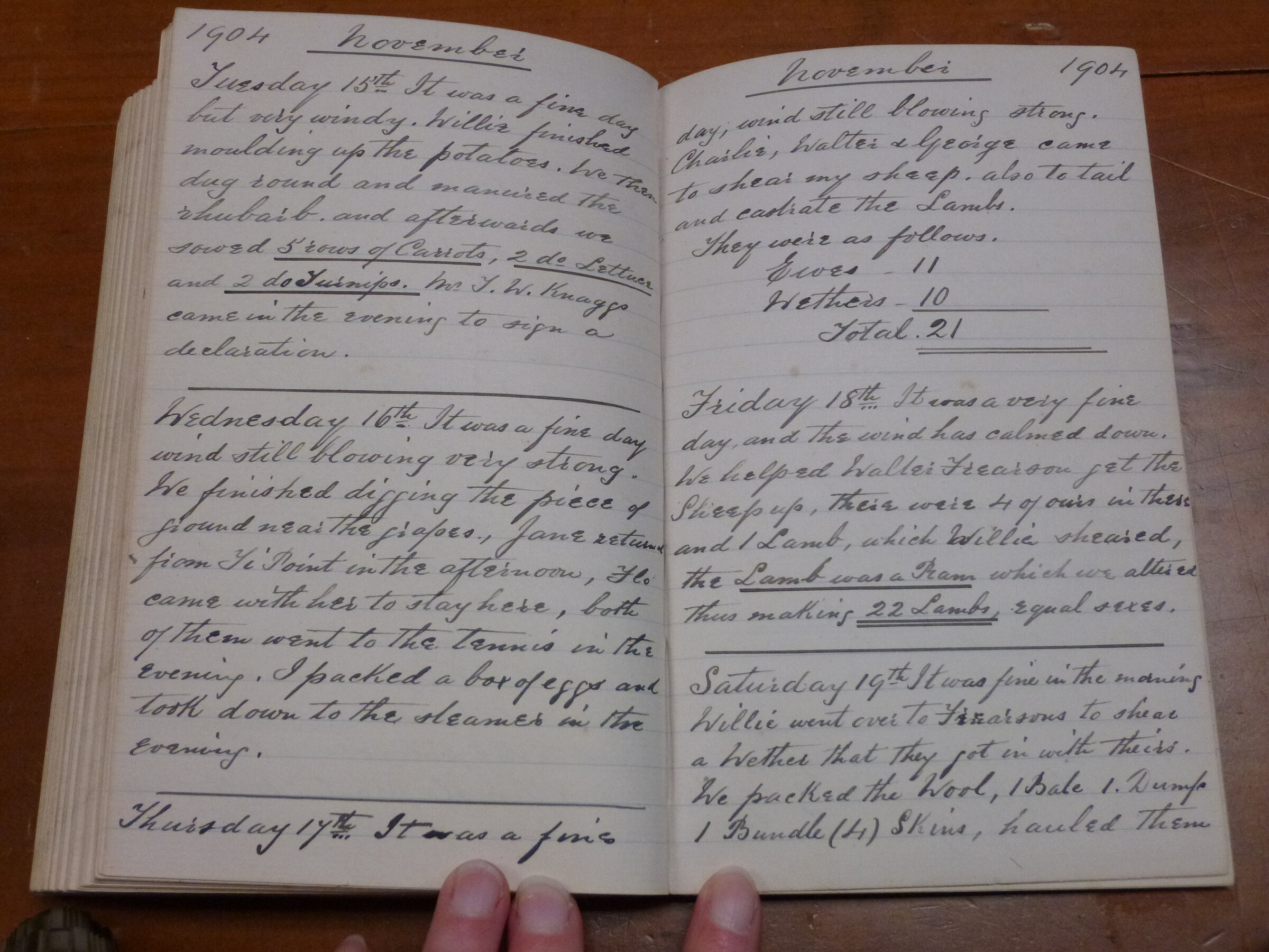 Original CS Clarke diary page