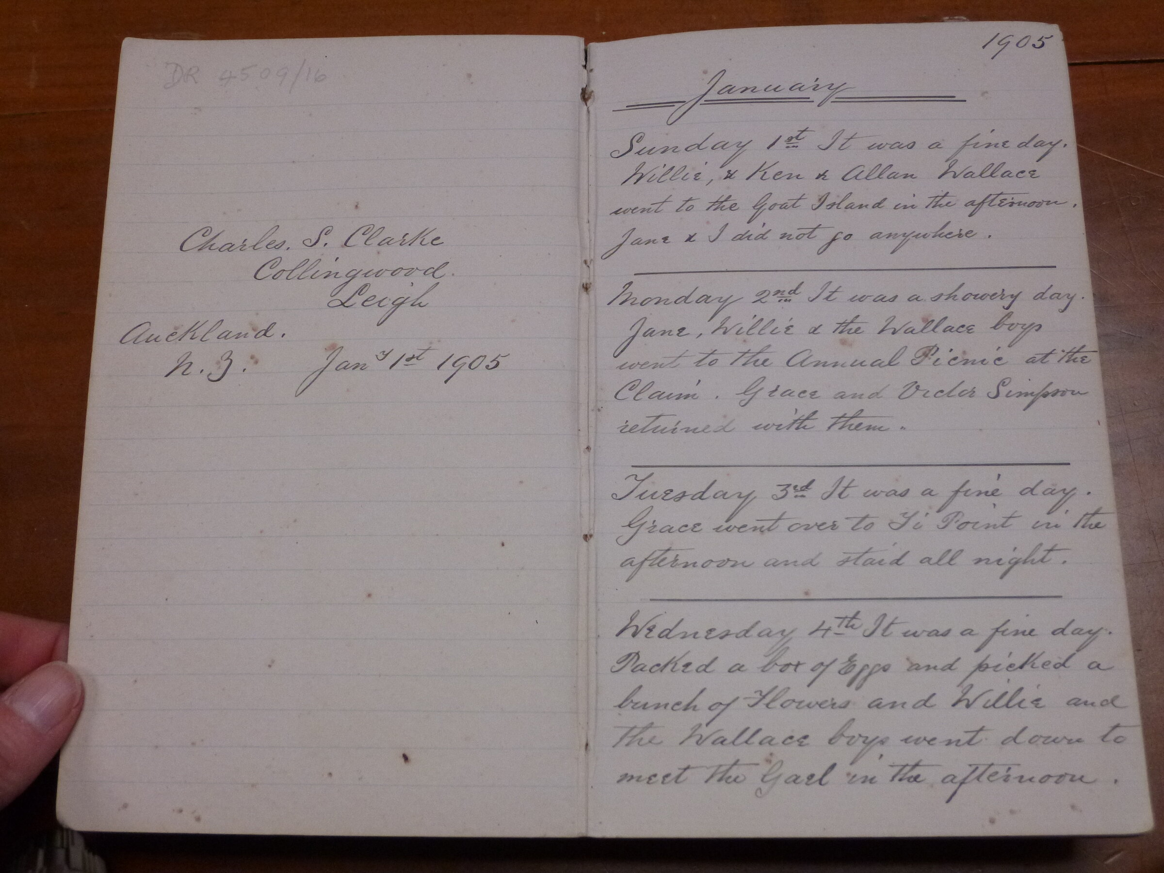 Original CS Clarke diary page
