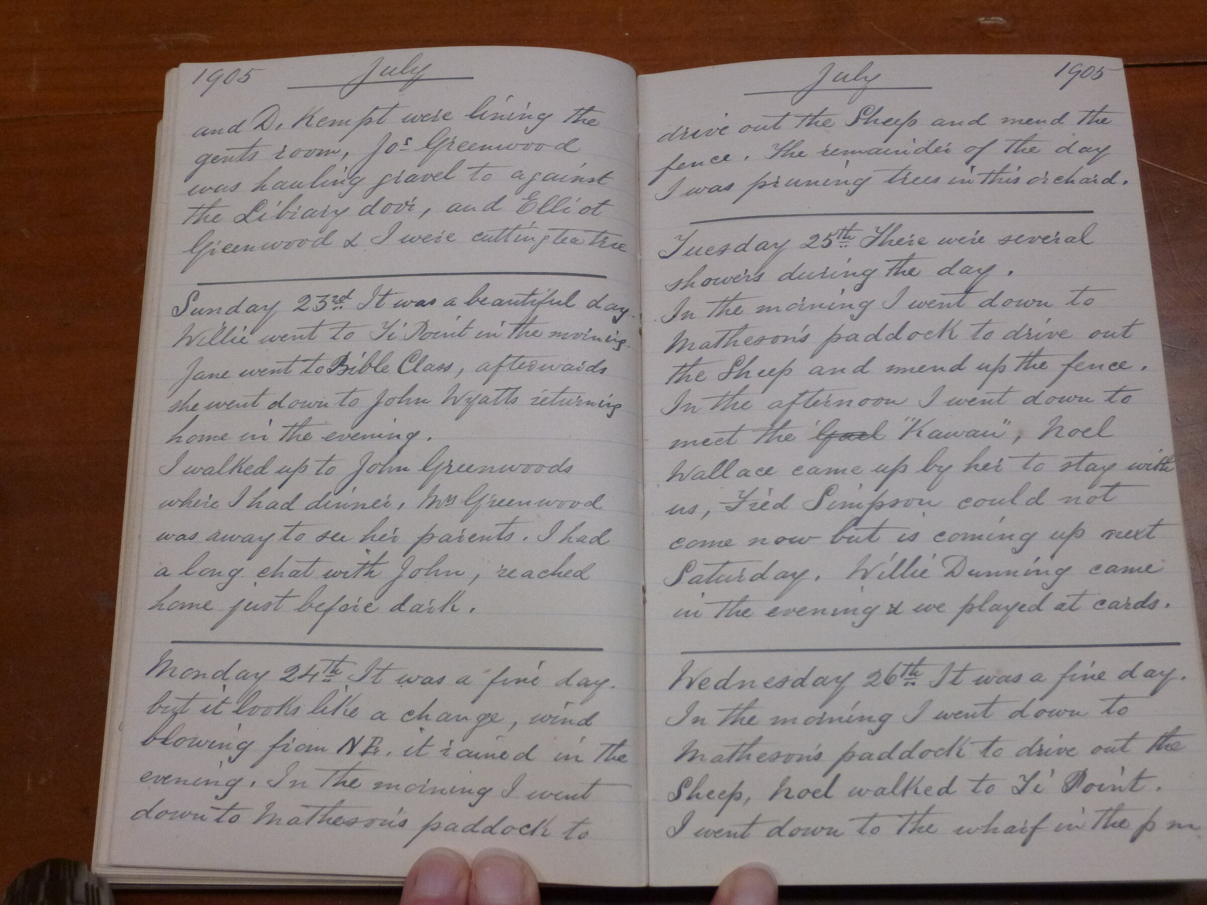 Original CS Clarke diary page