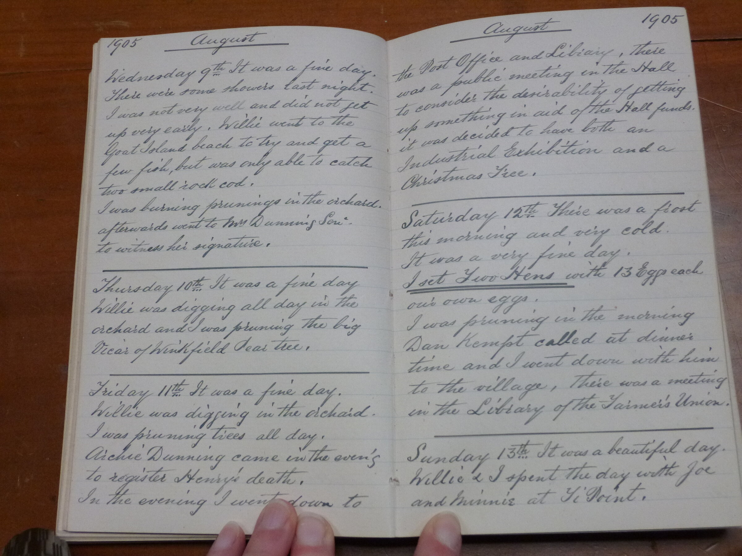 Original CS Clarke diary page