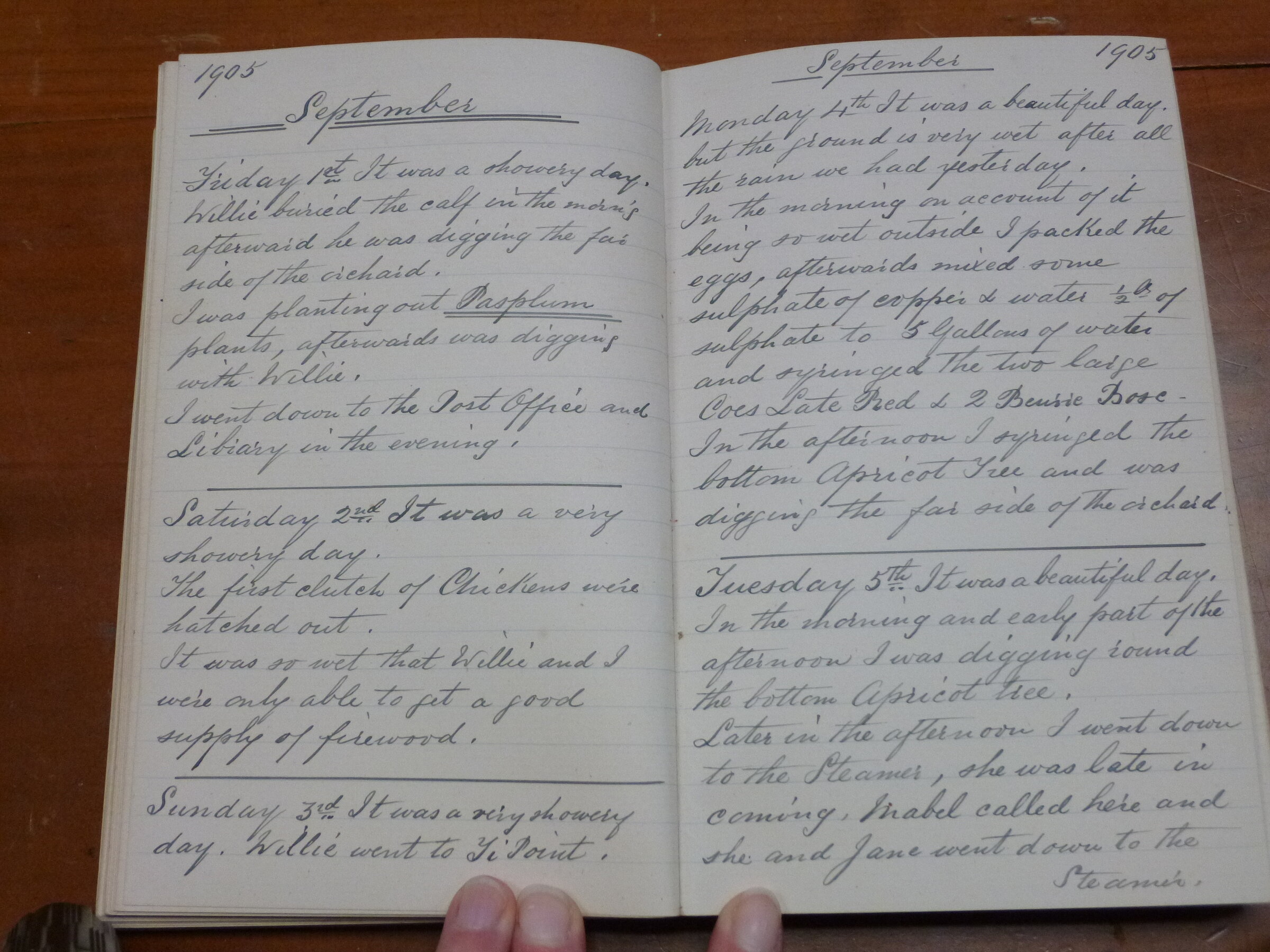 Original CS Clarke diary page