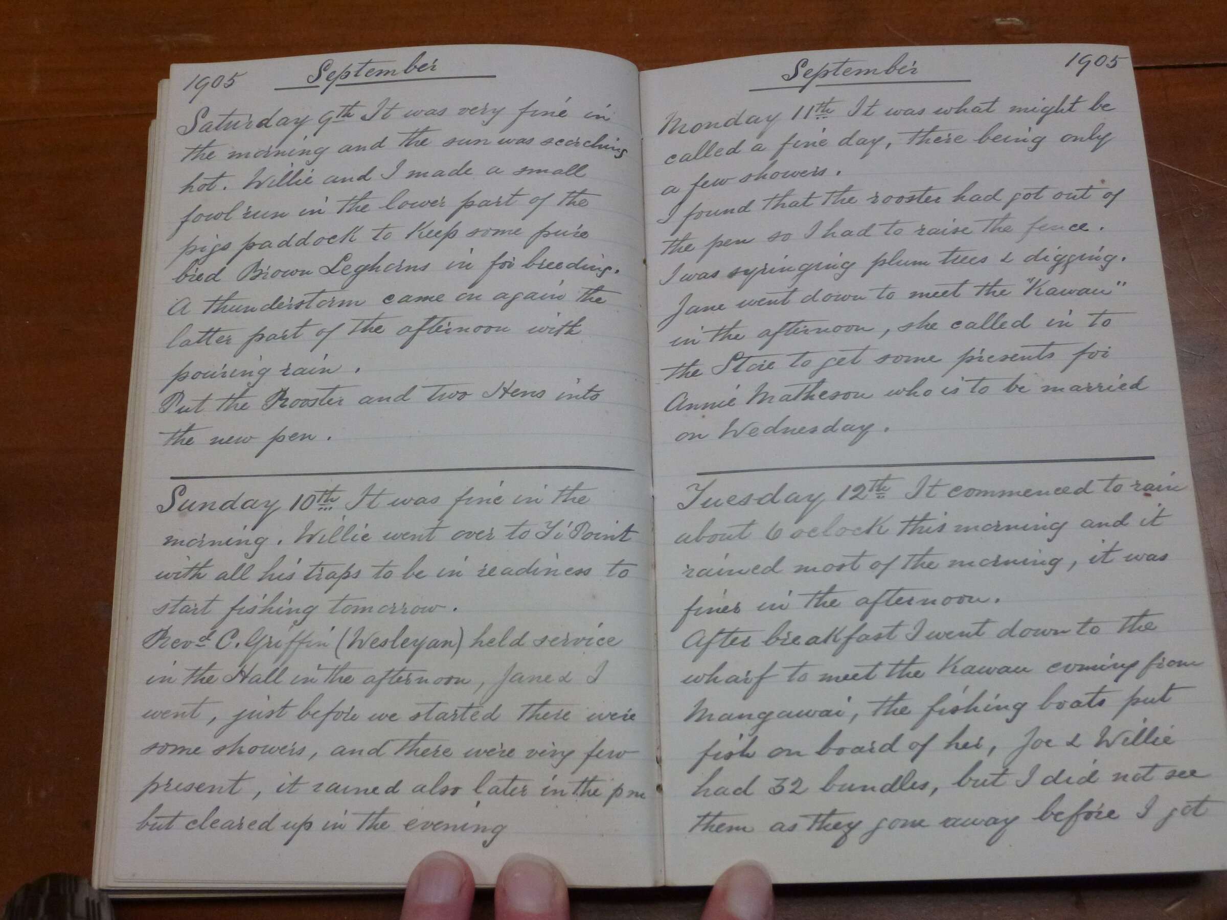 Original CS Clarke diary page