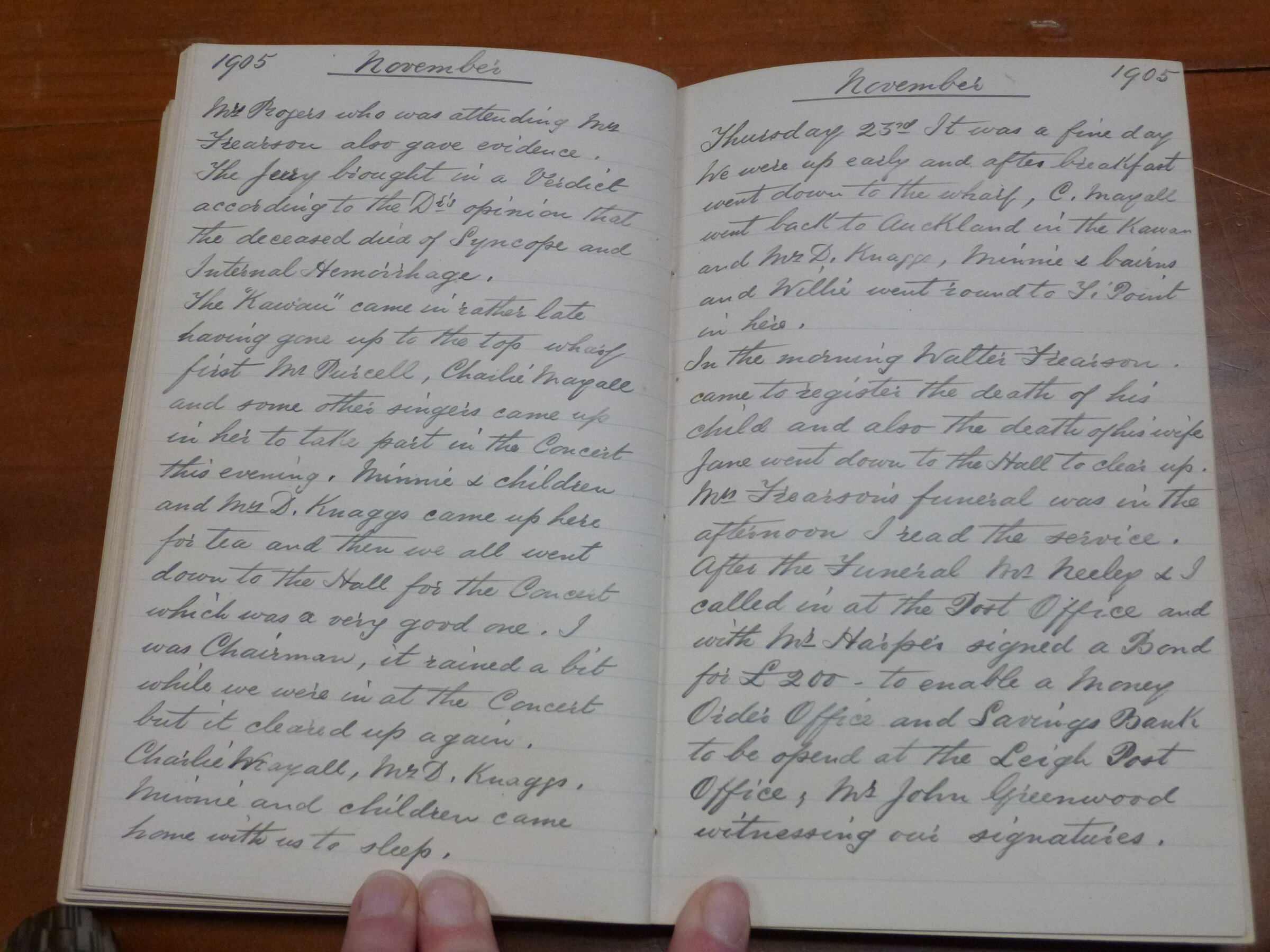 Original CS Clarke diary page