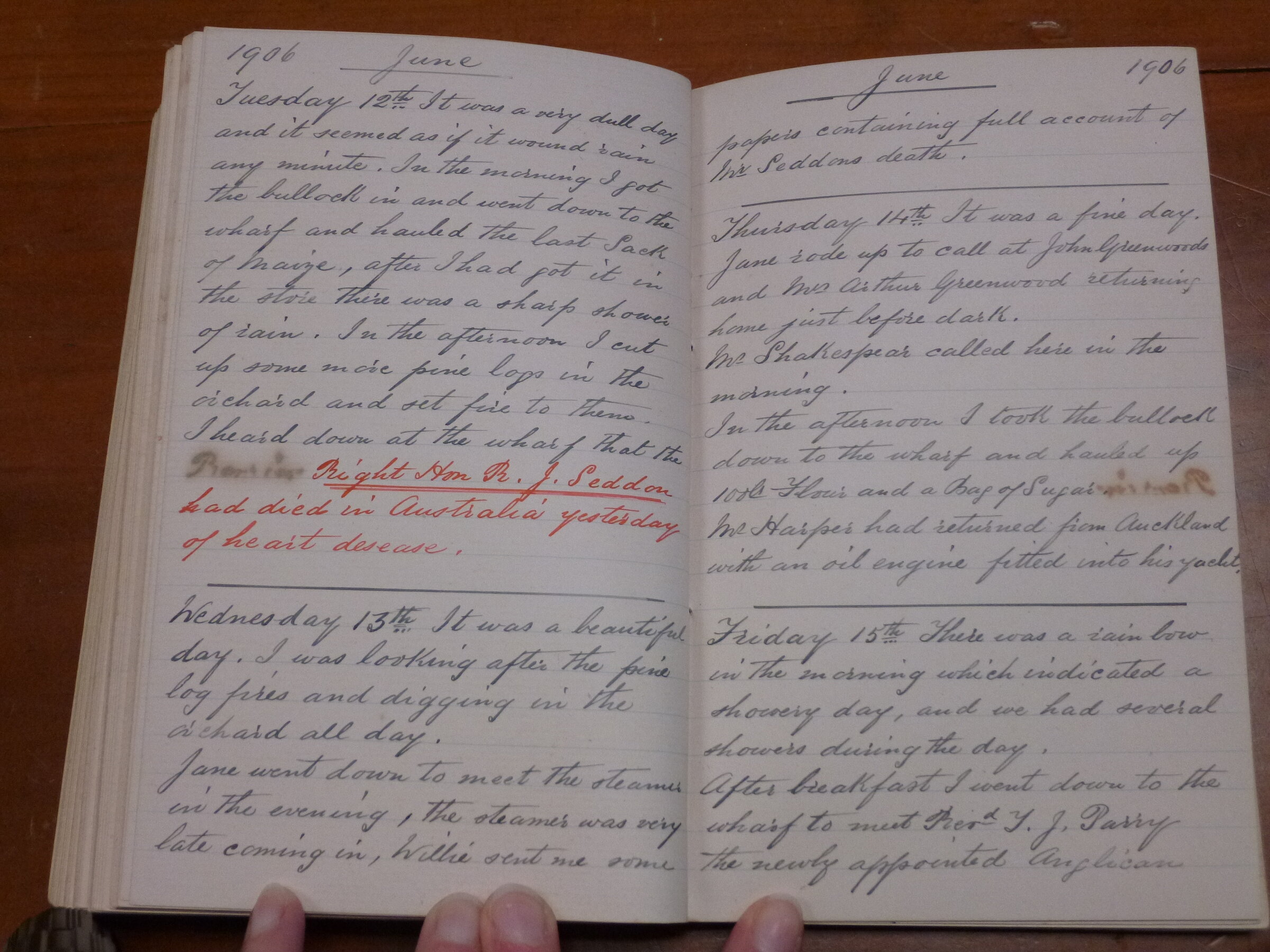 Original CS Clarke diary page