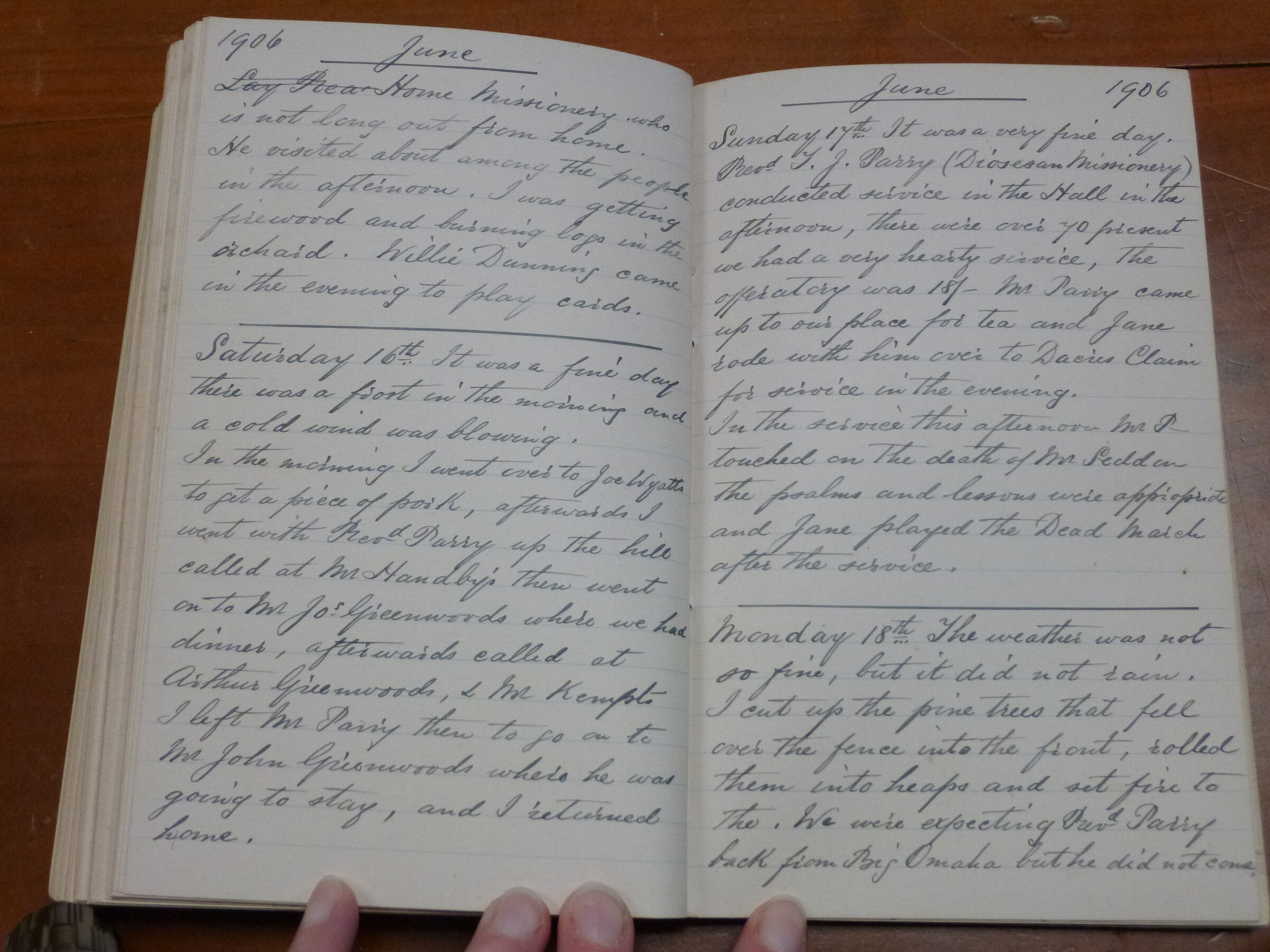 Original CS Clarke diary page