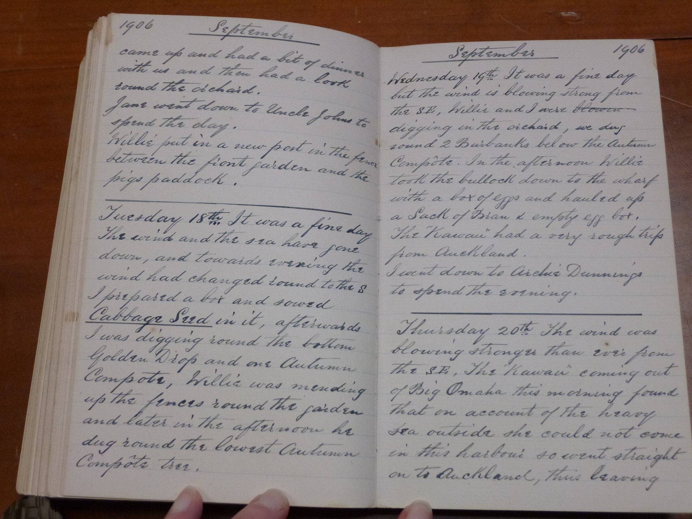 Original CS Clarke diary page