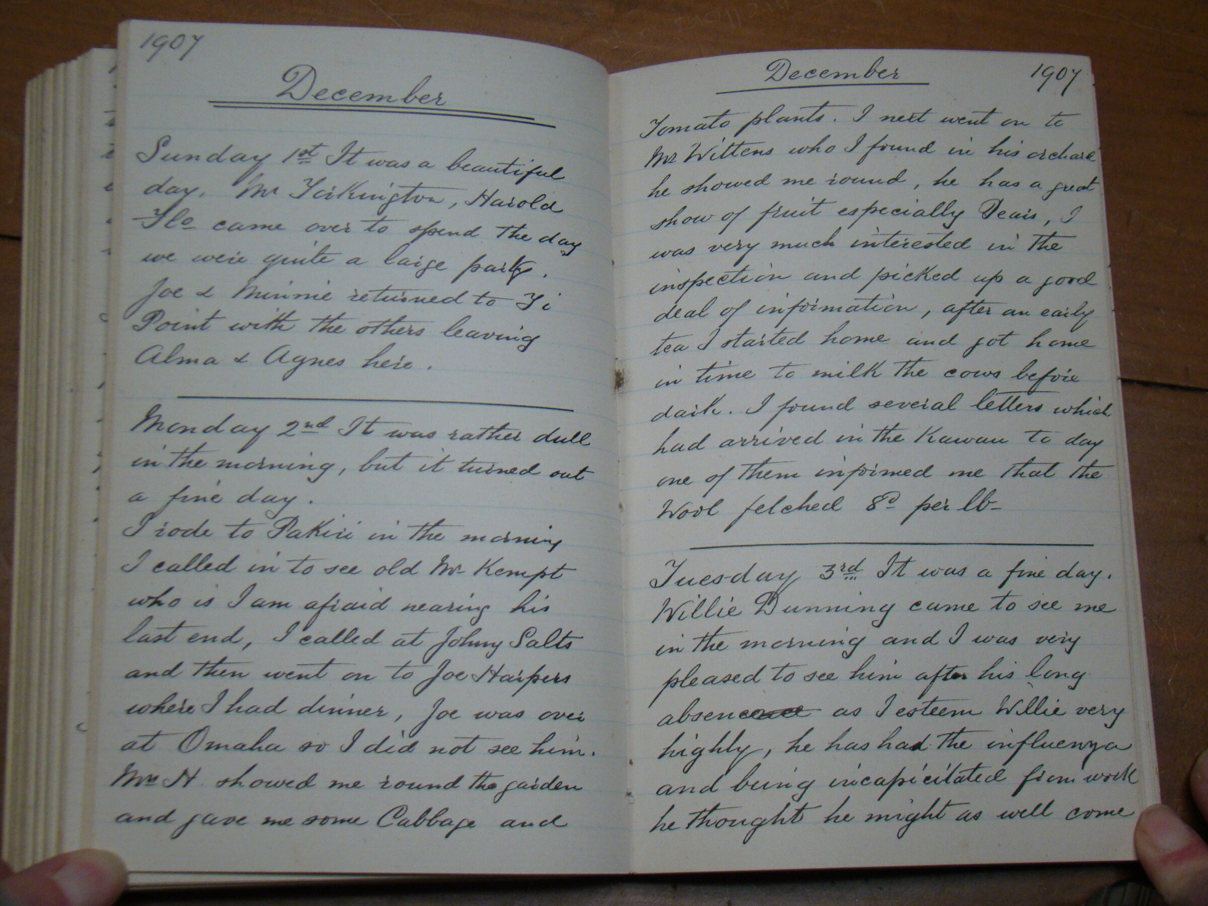 Original CS Clarke diary page