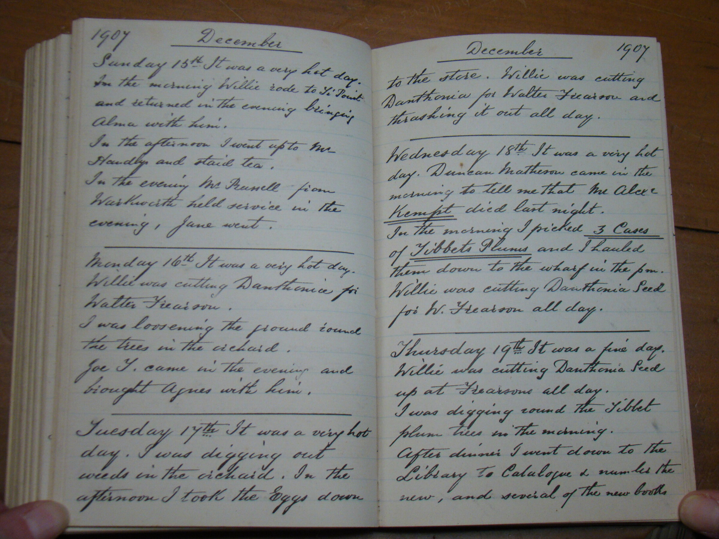 Original CS Clarke diary page