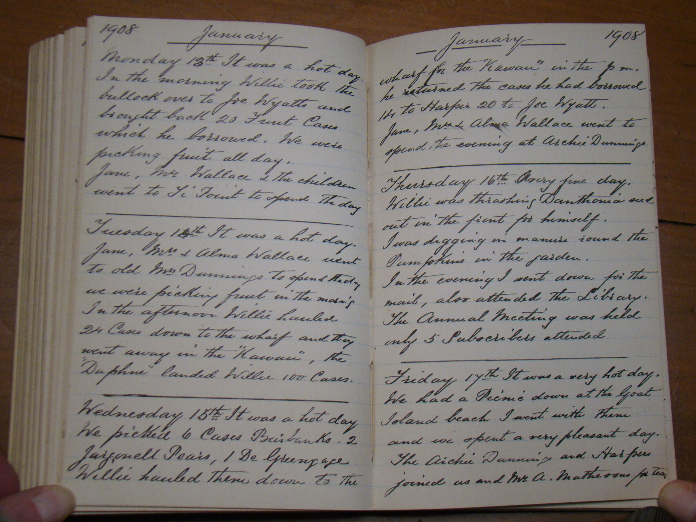 Original CS Clarke diary page
