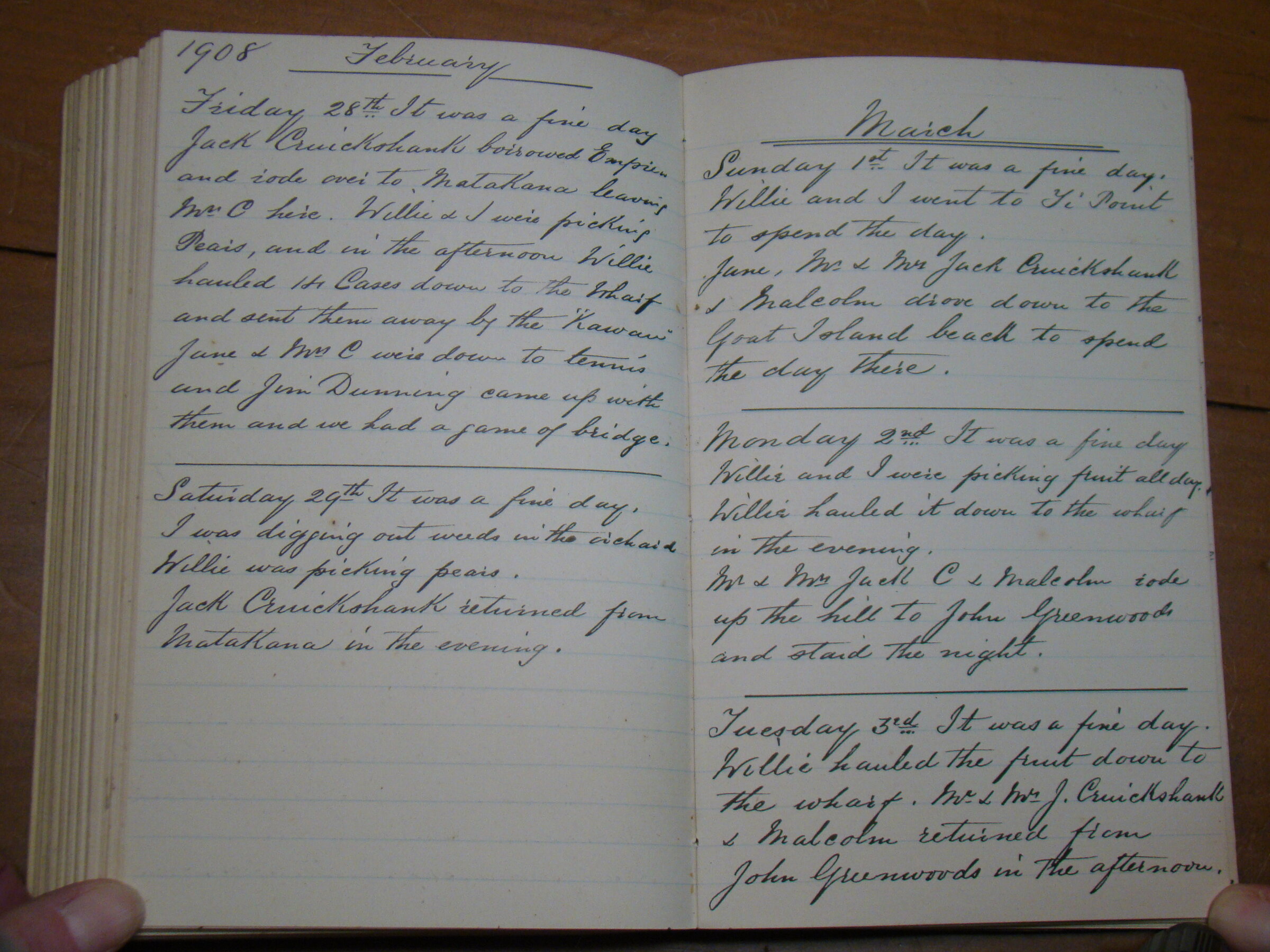 Original CS Clarke diary page