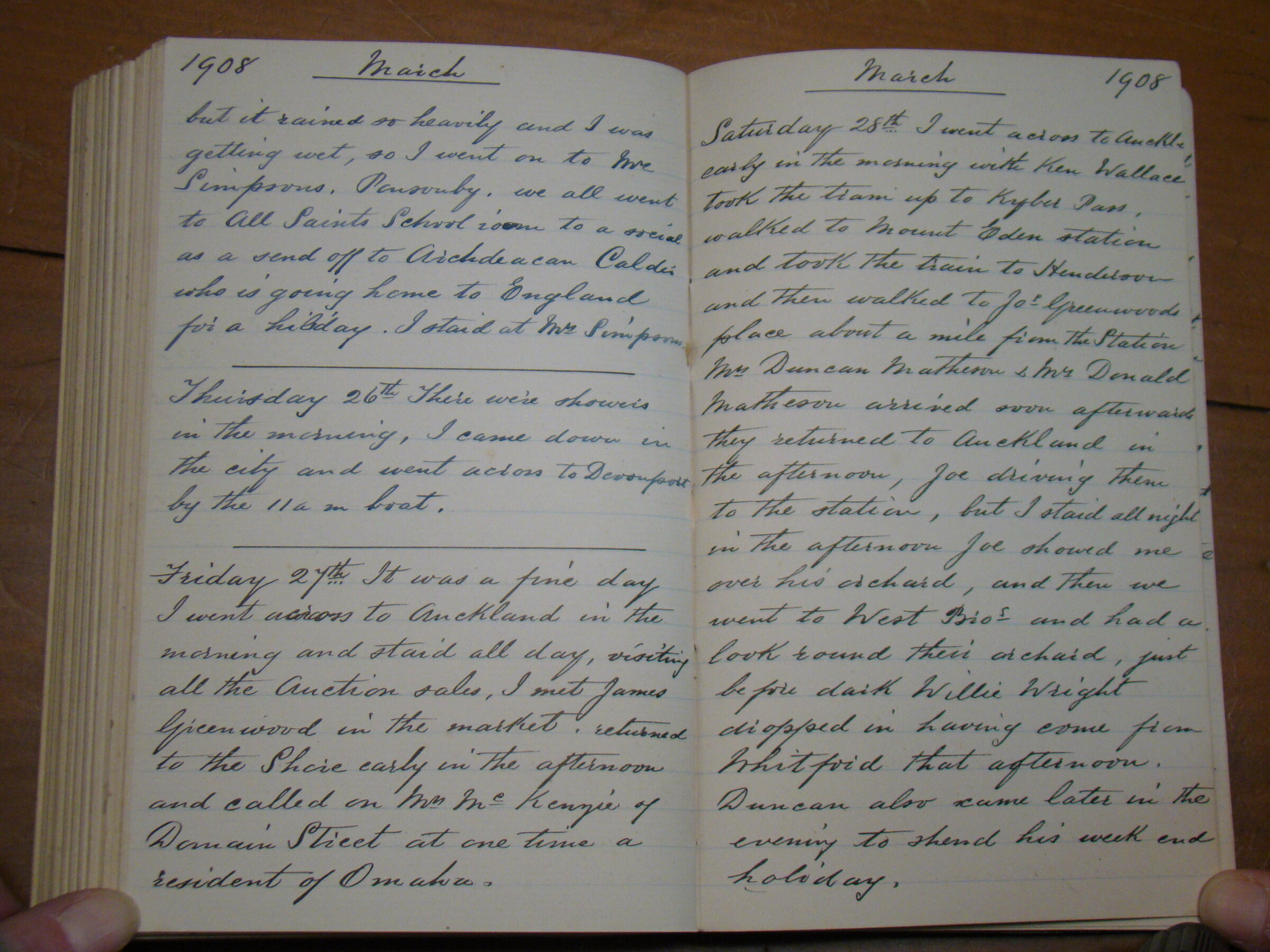 Original CS Clarke diary page