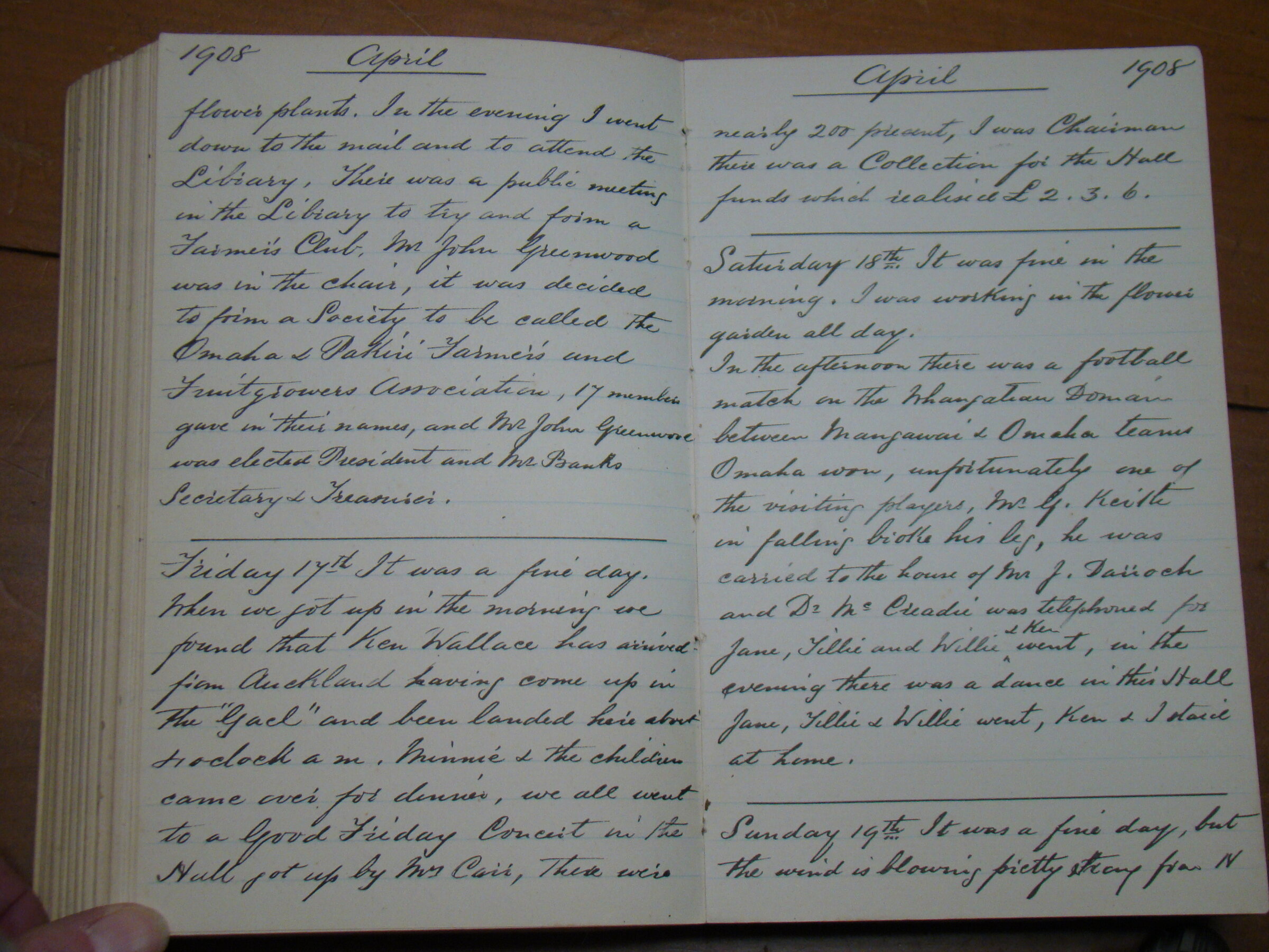 Original CS Clarke diary page