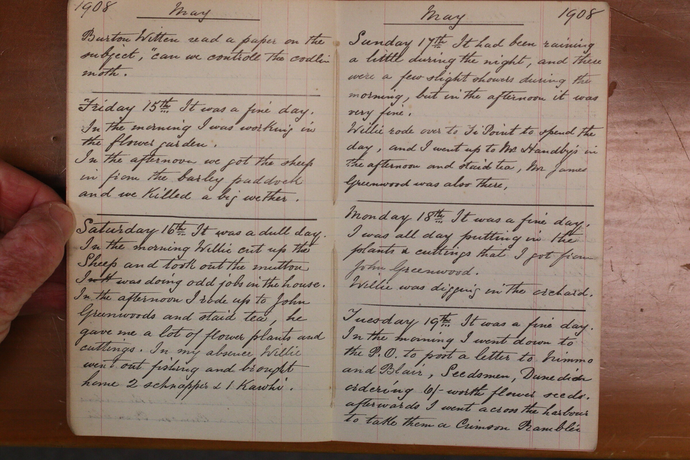 Original CS Clarke diary page