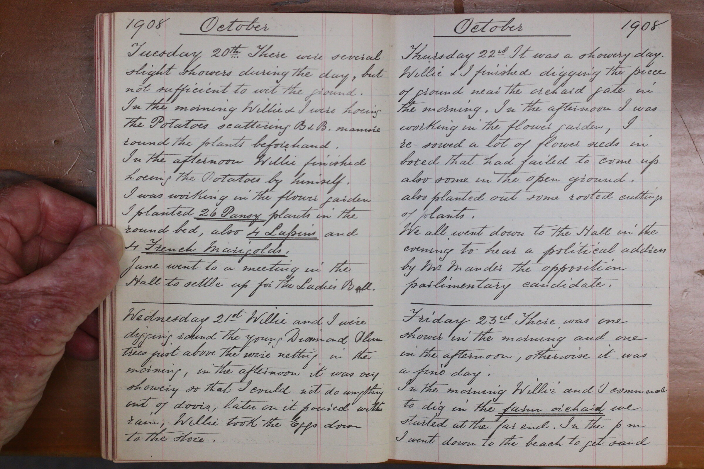 Original CS Clarke diary page