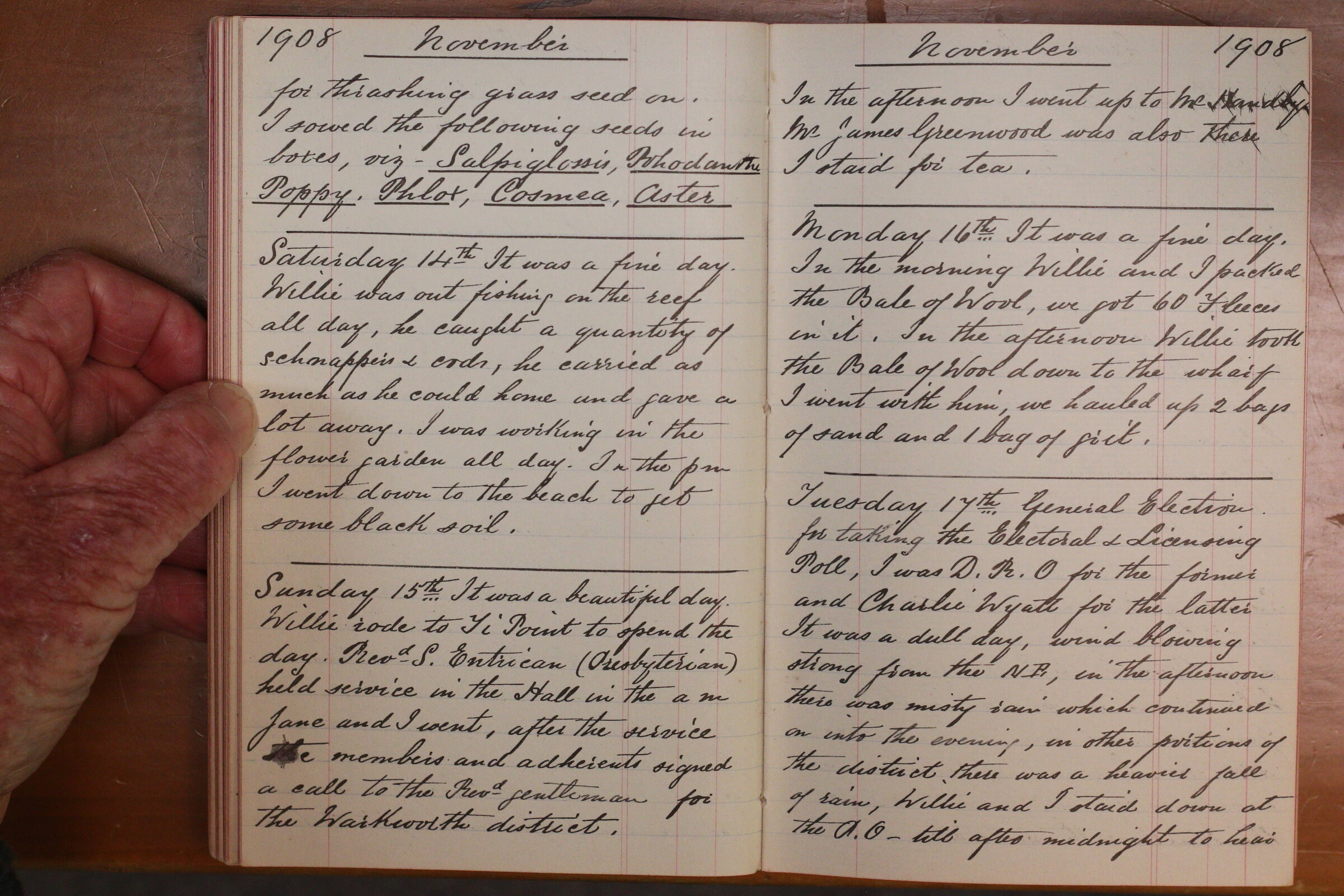 Original CS Clarke diary page