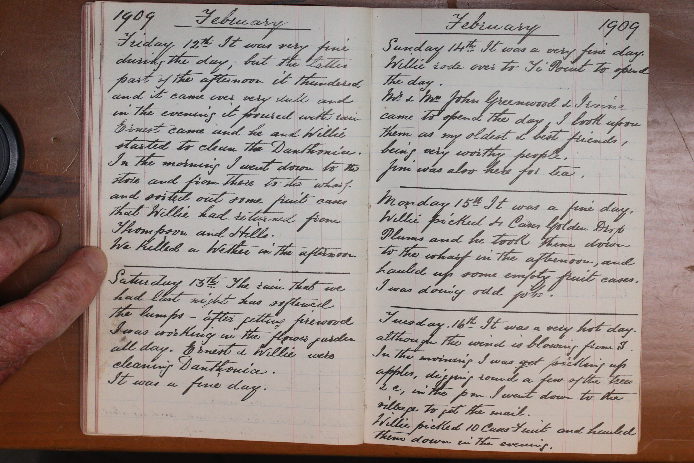 Original CS Clarke diary page